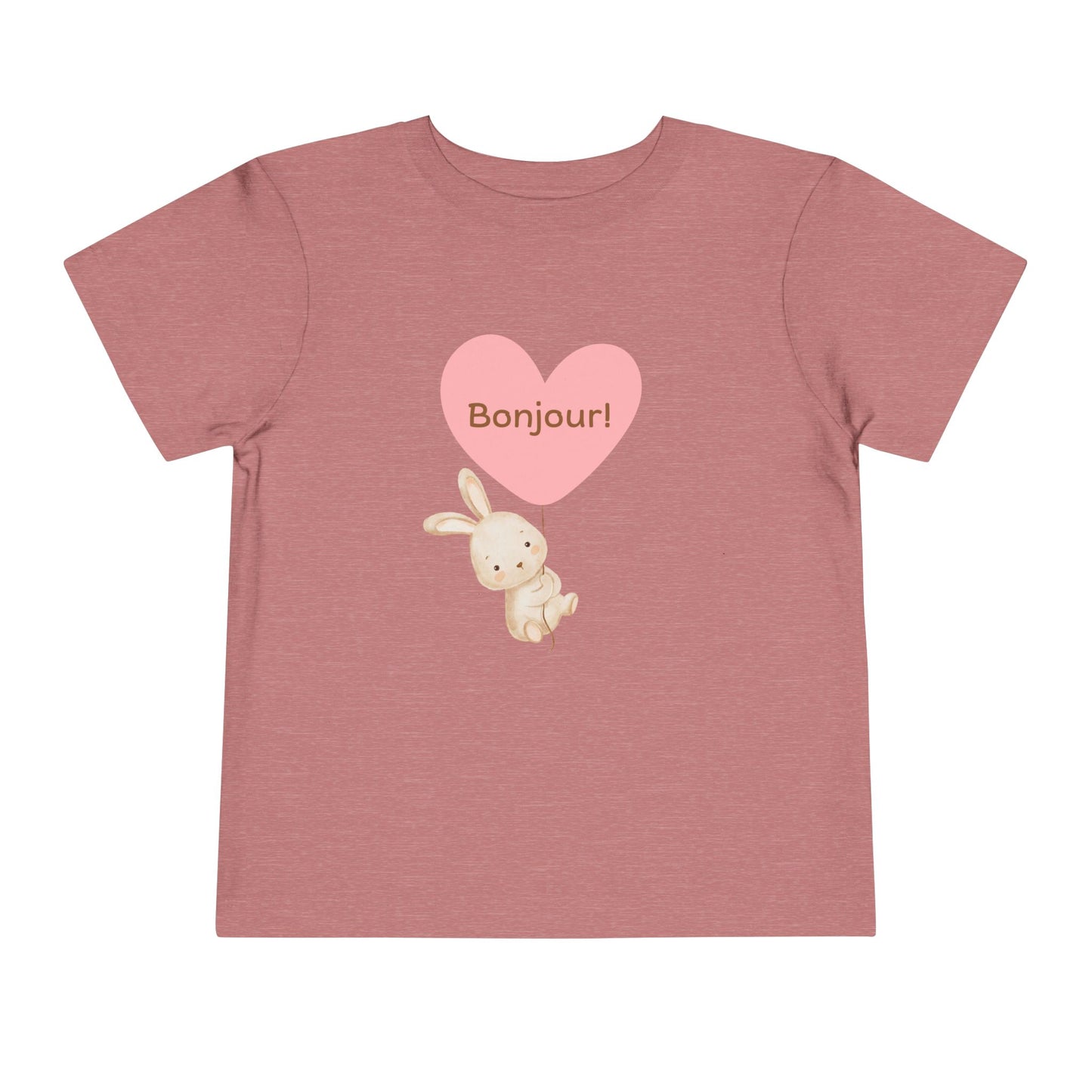 Bonjour Toddler Tee with Bunny & Heart