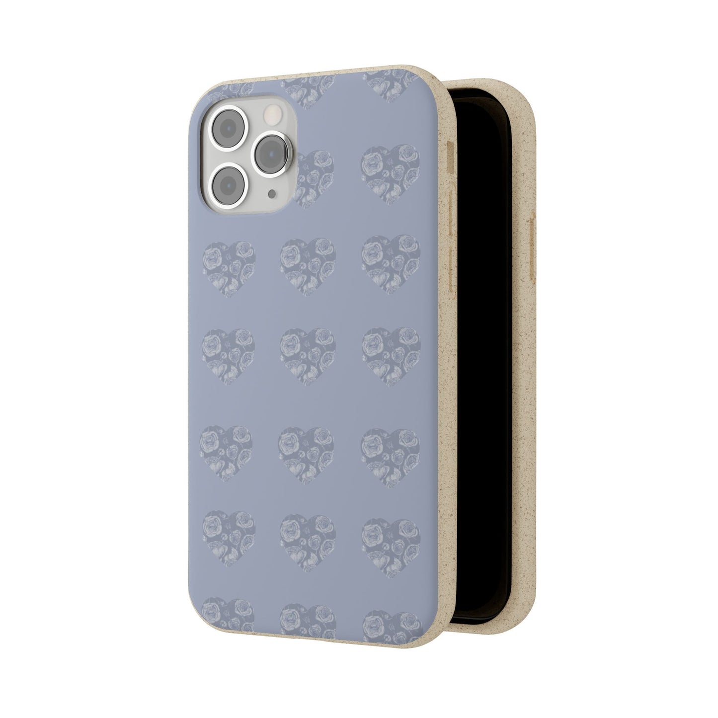Purple hearts eco biodegradable phone case