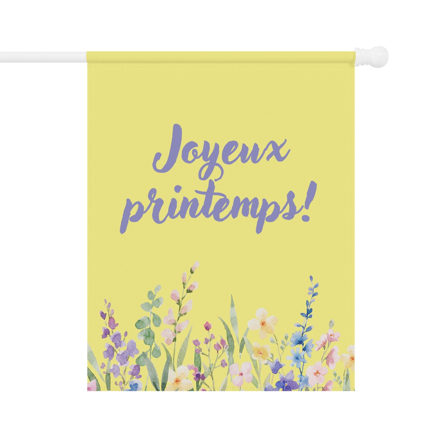 Joyeux Printemps Spring Floral Garden Banner Decor