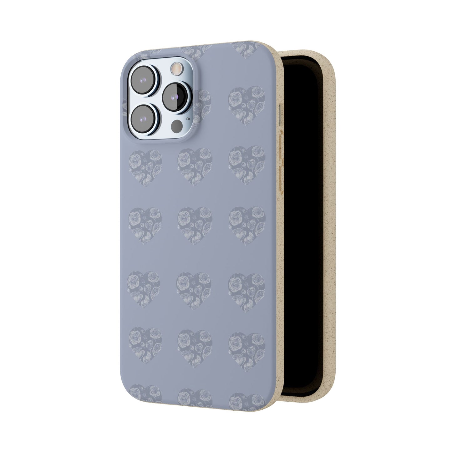 Purple hearts eco biodegradable phone case