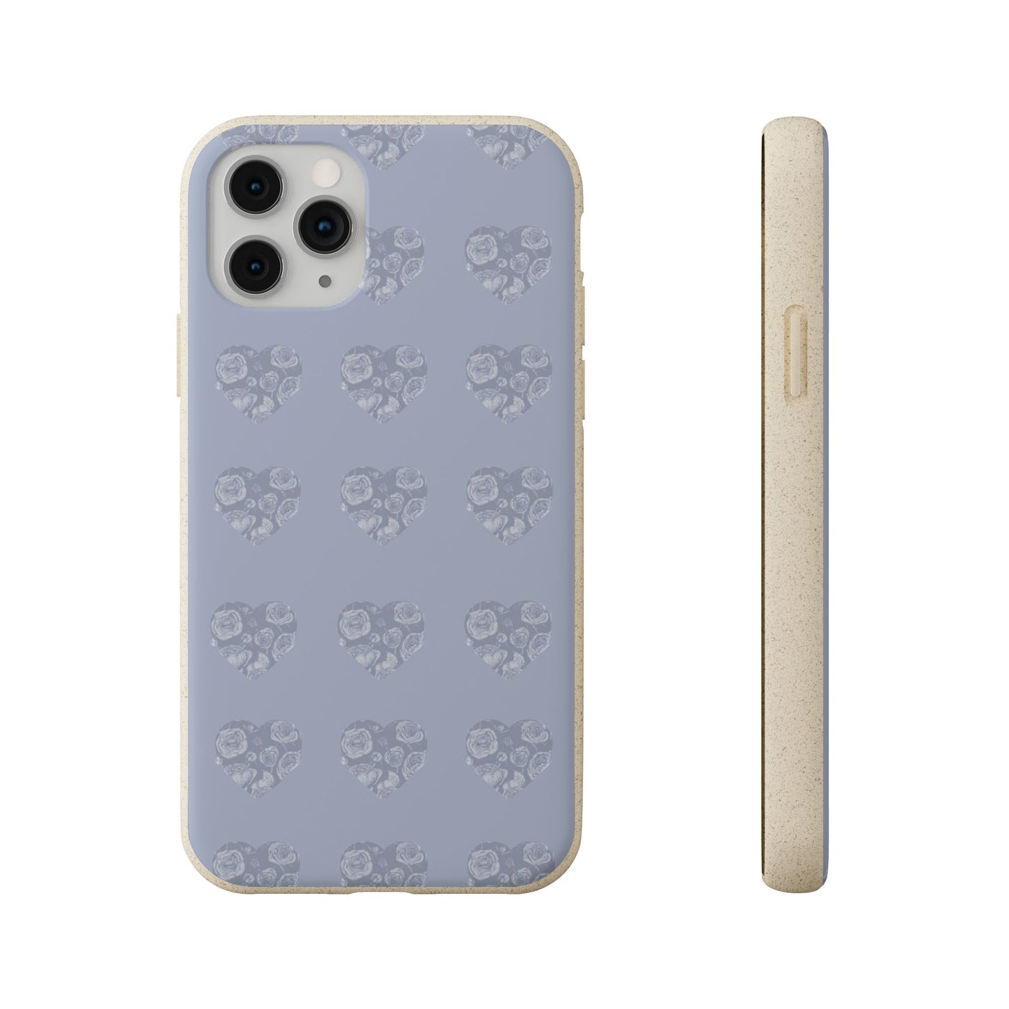 Purple hearts eco biodegradable phone case
