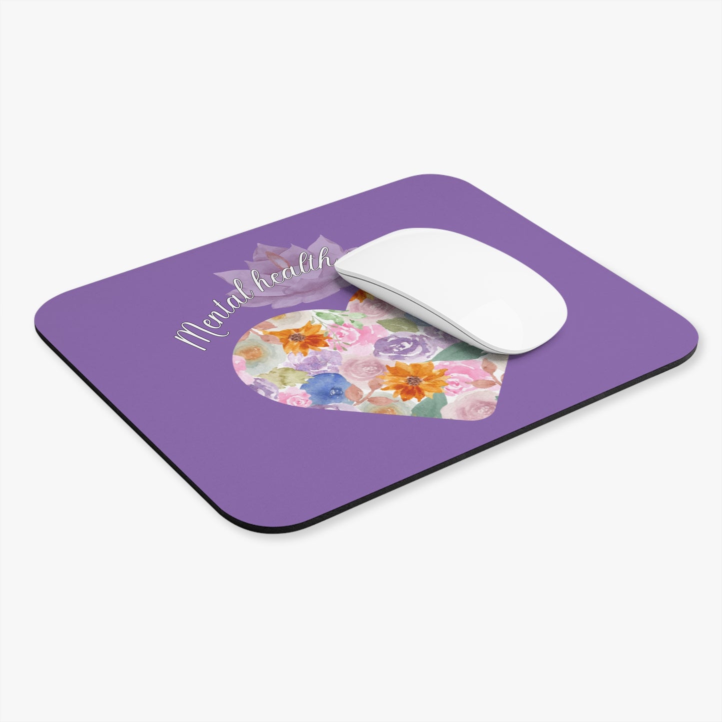 Mental Health Matters Mouse Pad (Rectangle), lilac background