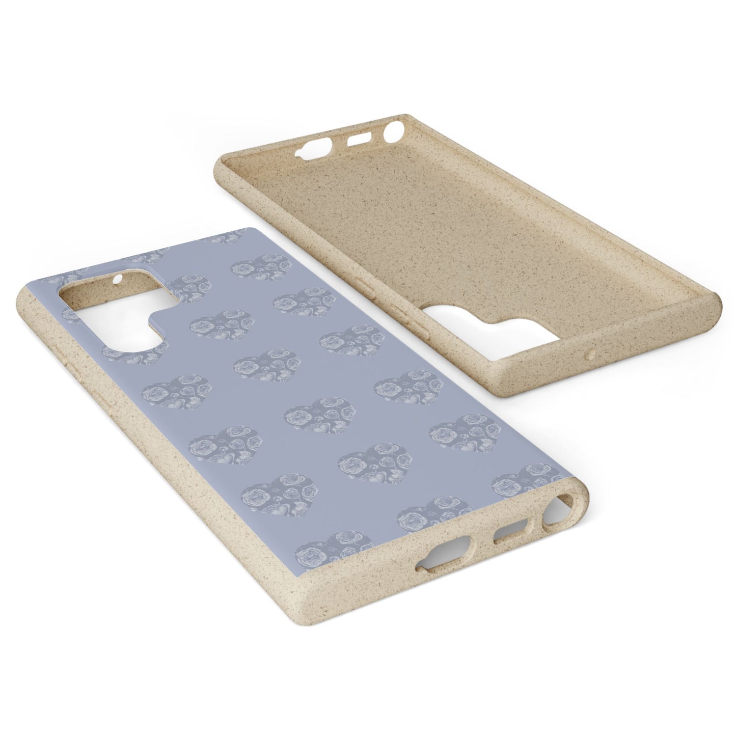 Purple hearts eco biodegradable phone case