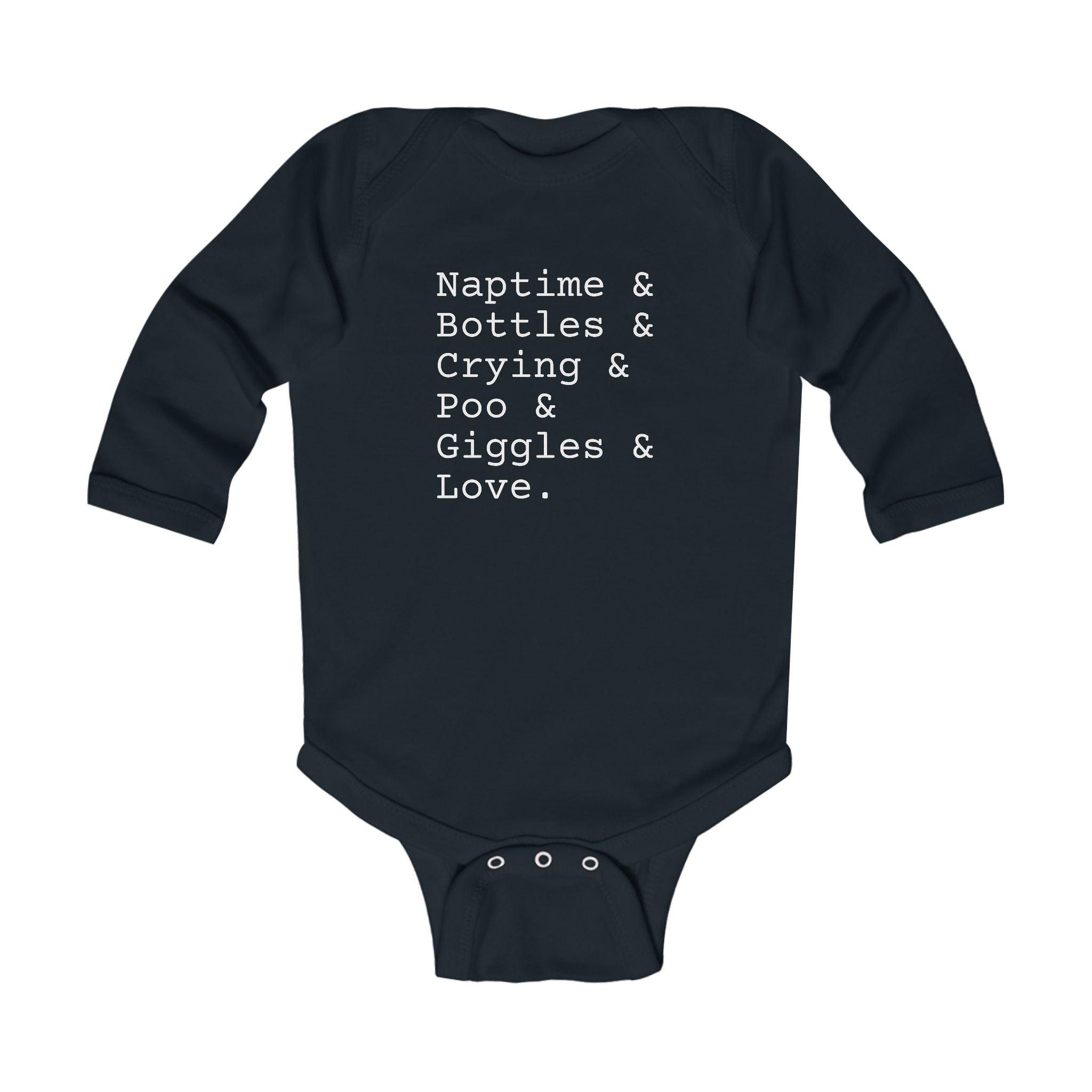 Naptime Giggles Bottles Baby List Long Sleeve One piece