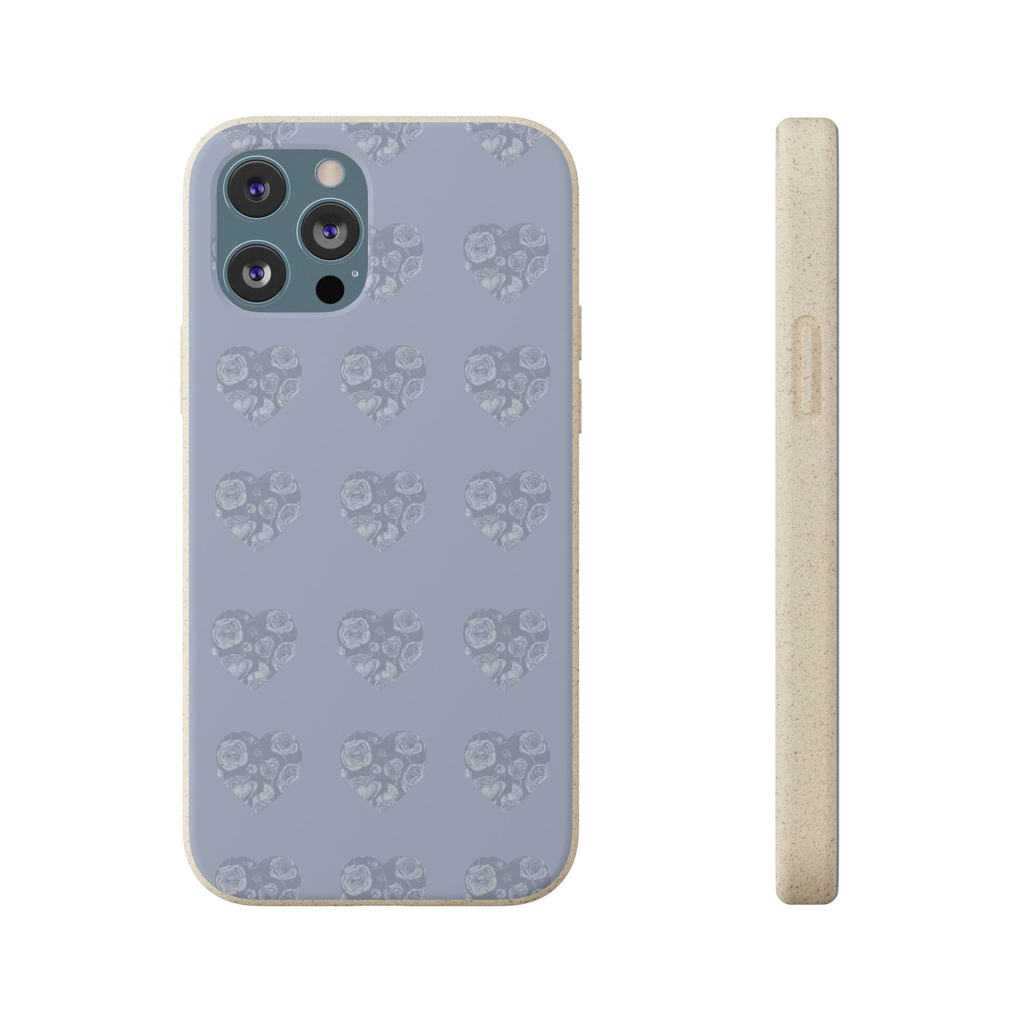 Purple hearts eco biodegradable phone case