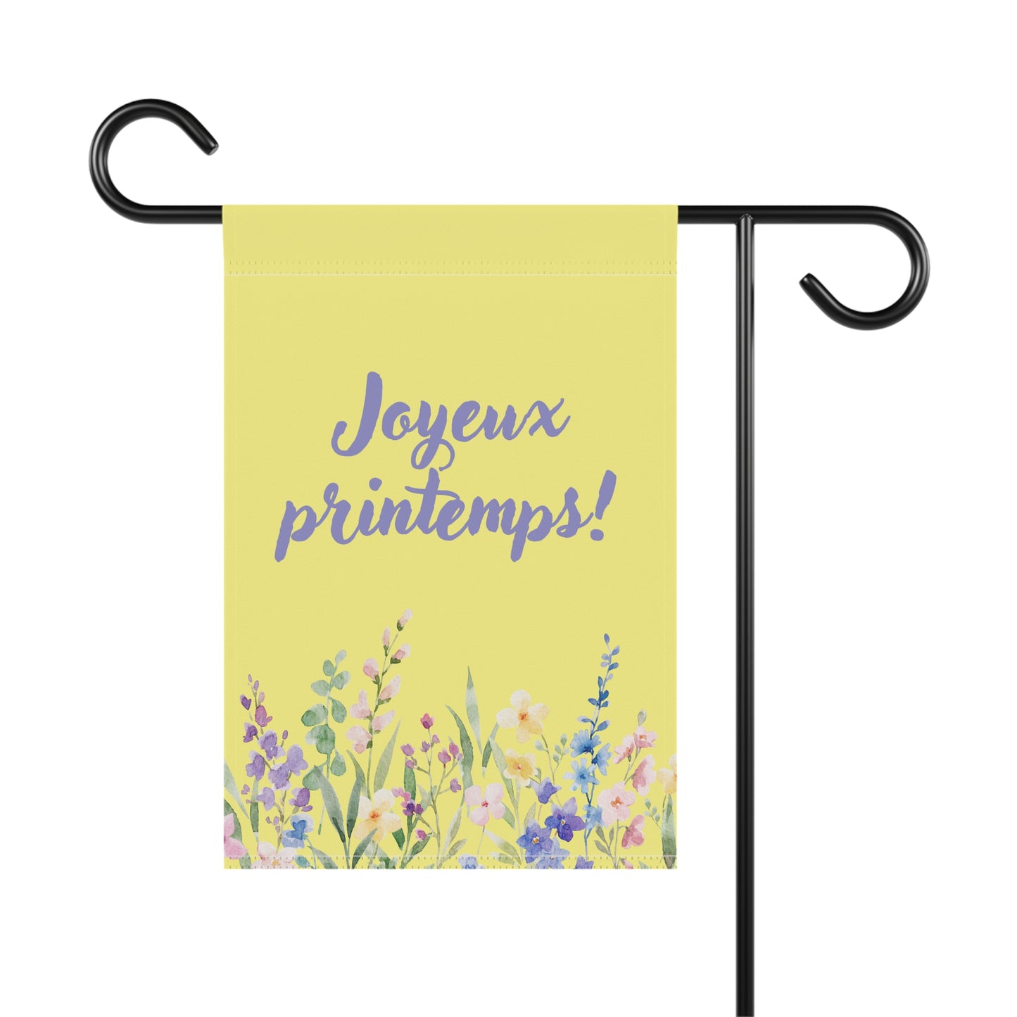 Joyeux Printemps Spring Floral Garden Banner Decor
