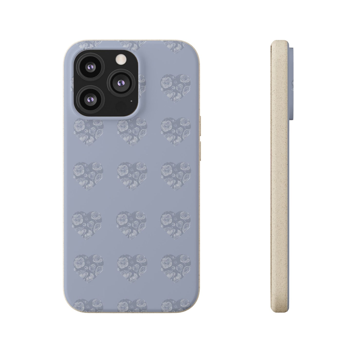 Purple hearts eco biodegradable phone case