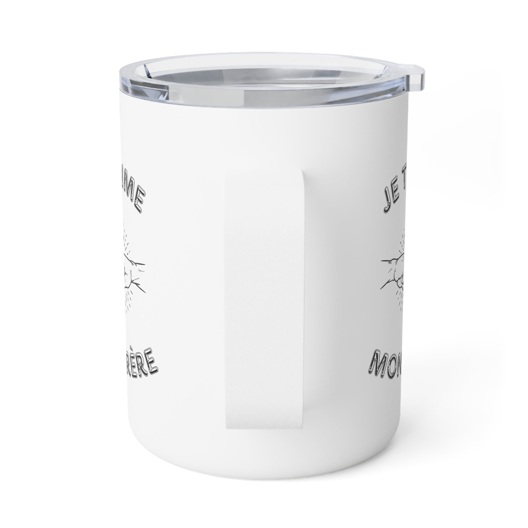 Personalized Je t'aime mon frere Insulated Coffee Mug, 10oz