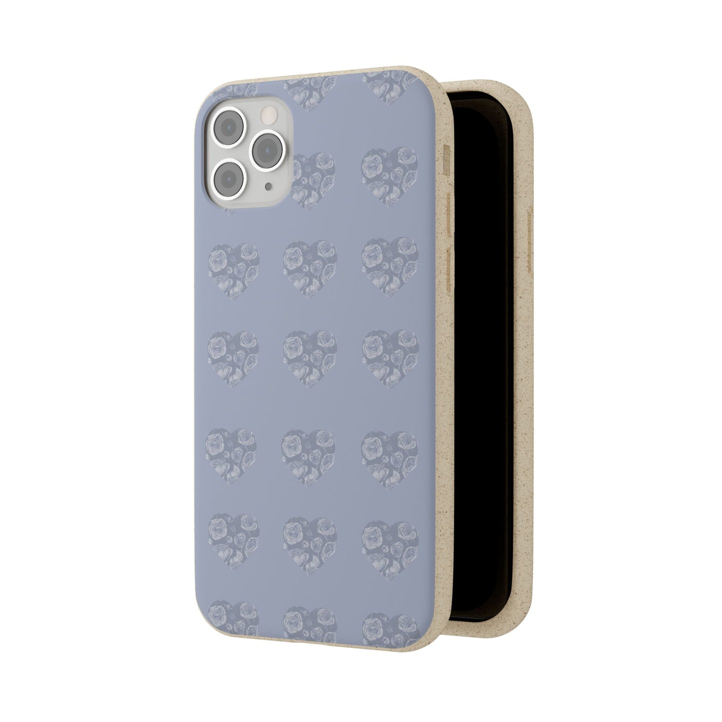 Purple hearts eco biodegradable phone case