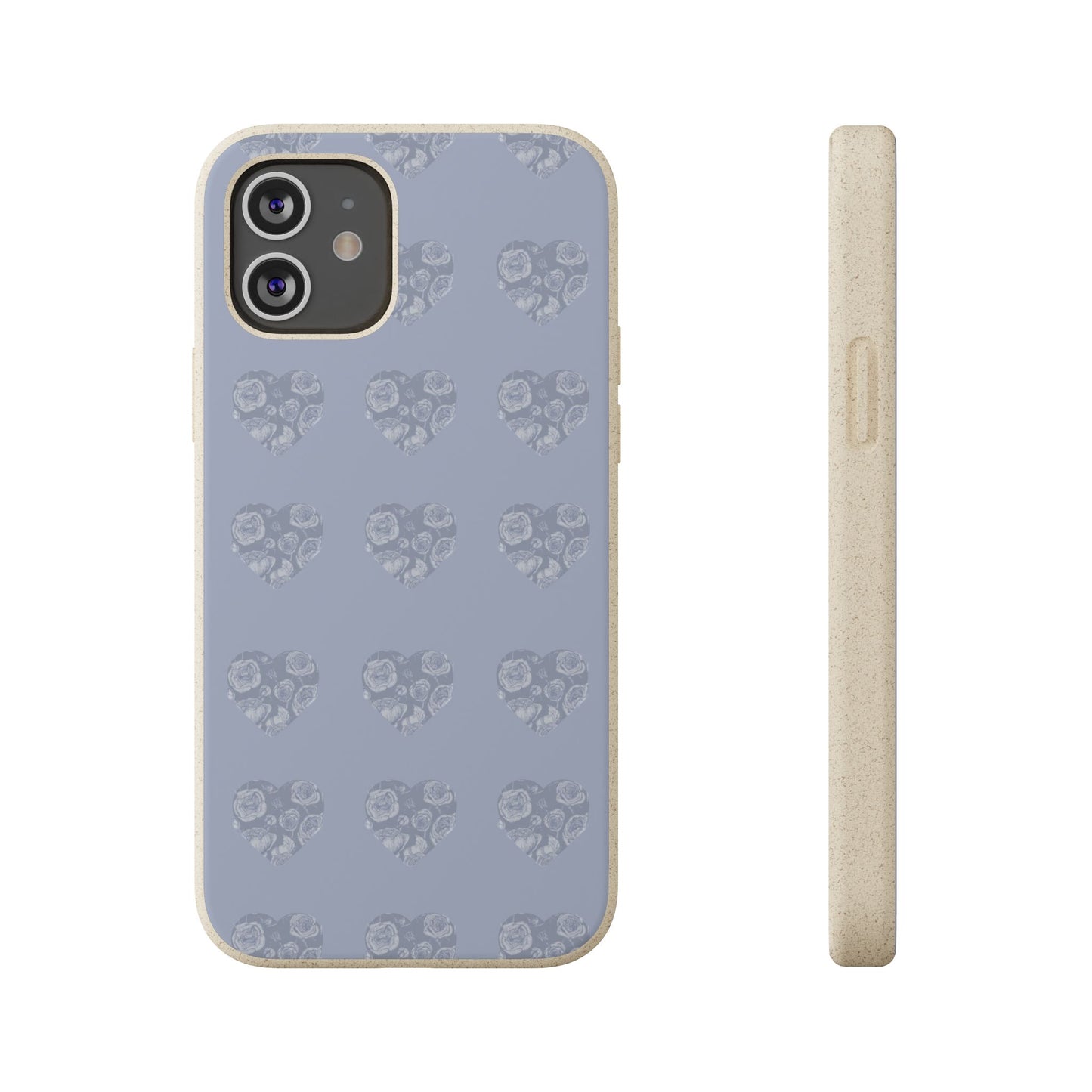Purple hearts eco biodegradable phone case