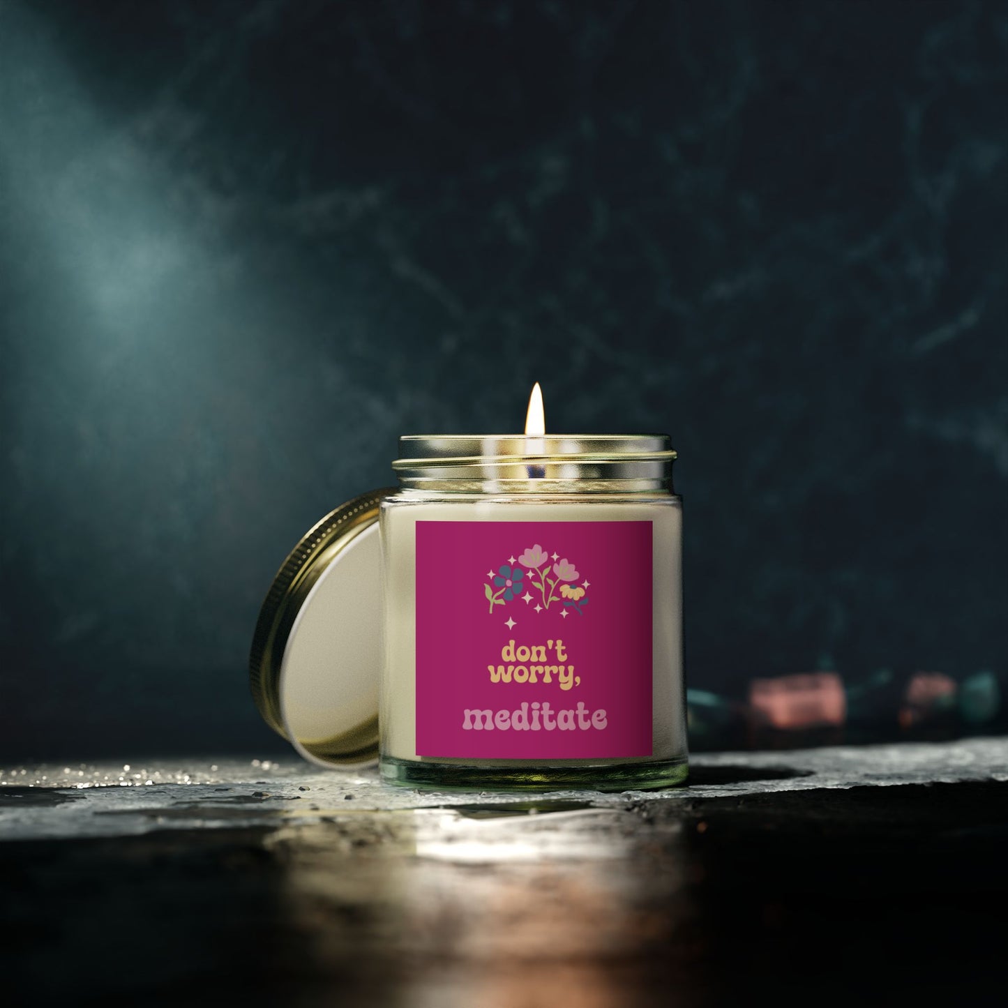 Don't worry, meditate Candle