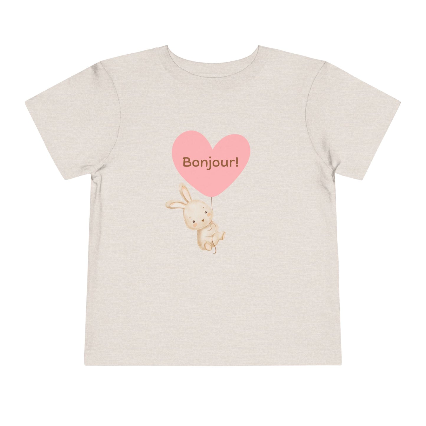 Bonjour Toddler Tee with Bunny & Heart