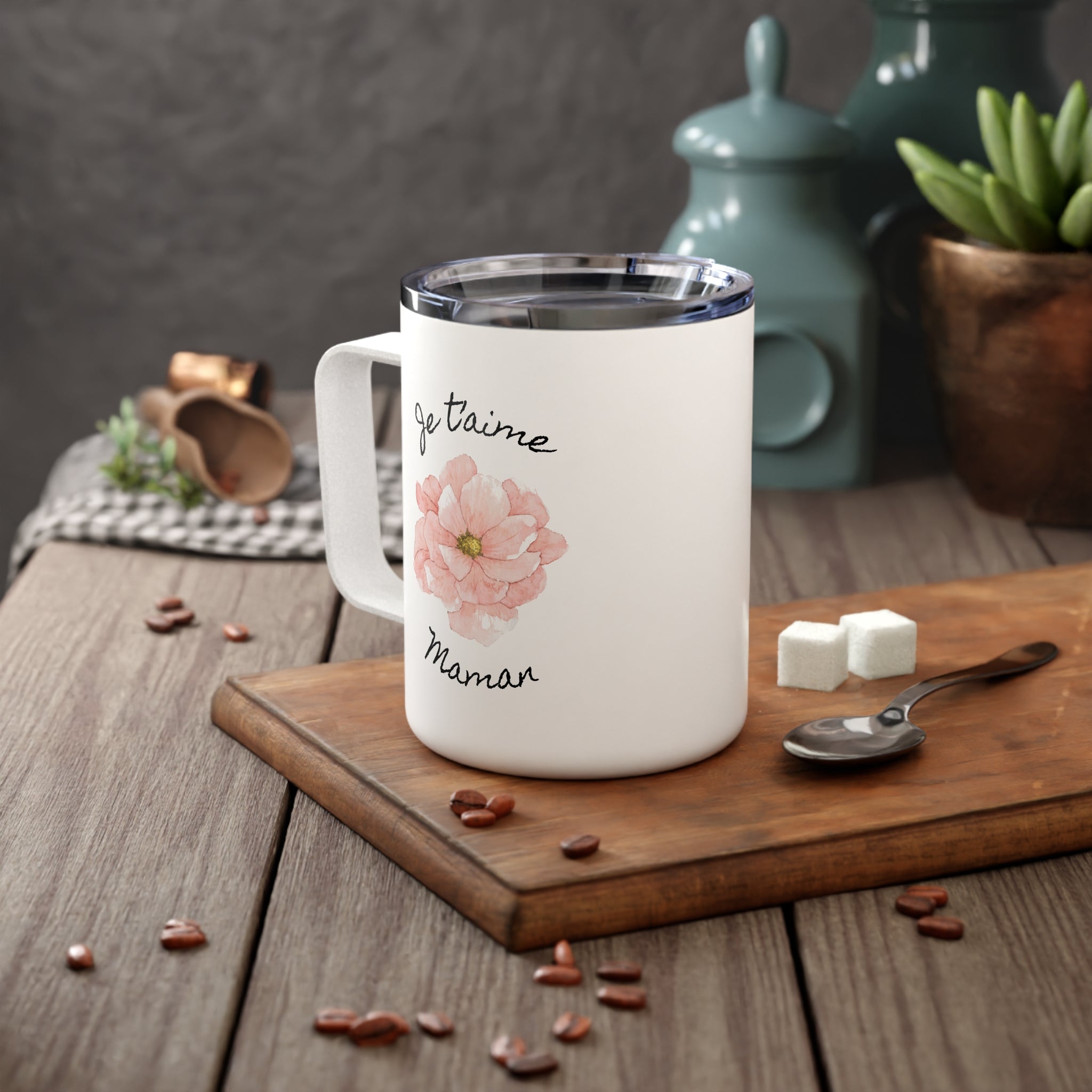 Je t'aime Maman Insulated Coffee Mug