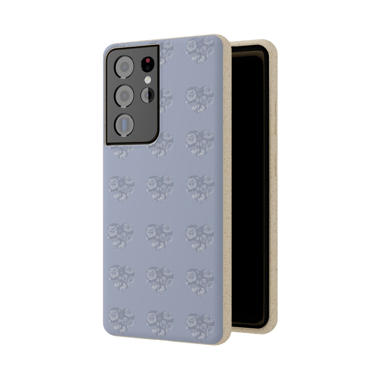 Purple hearts eco biodegradable phone case