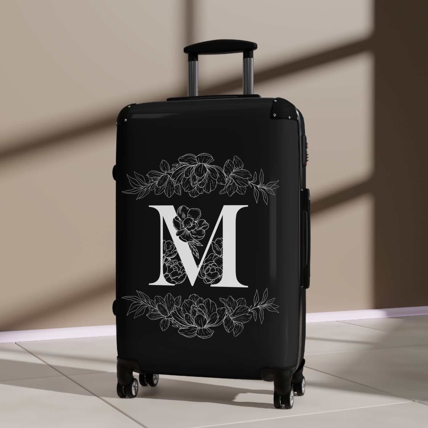 Personalized Floral Monogram Suitcase