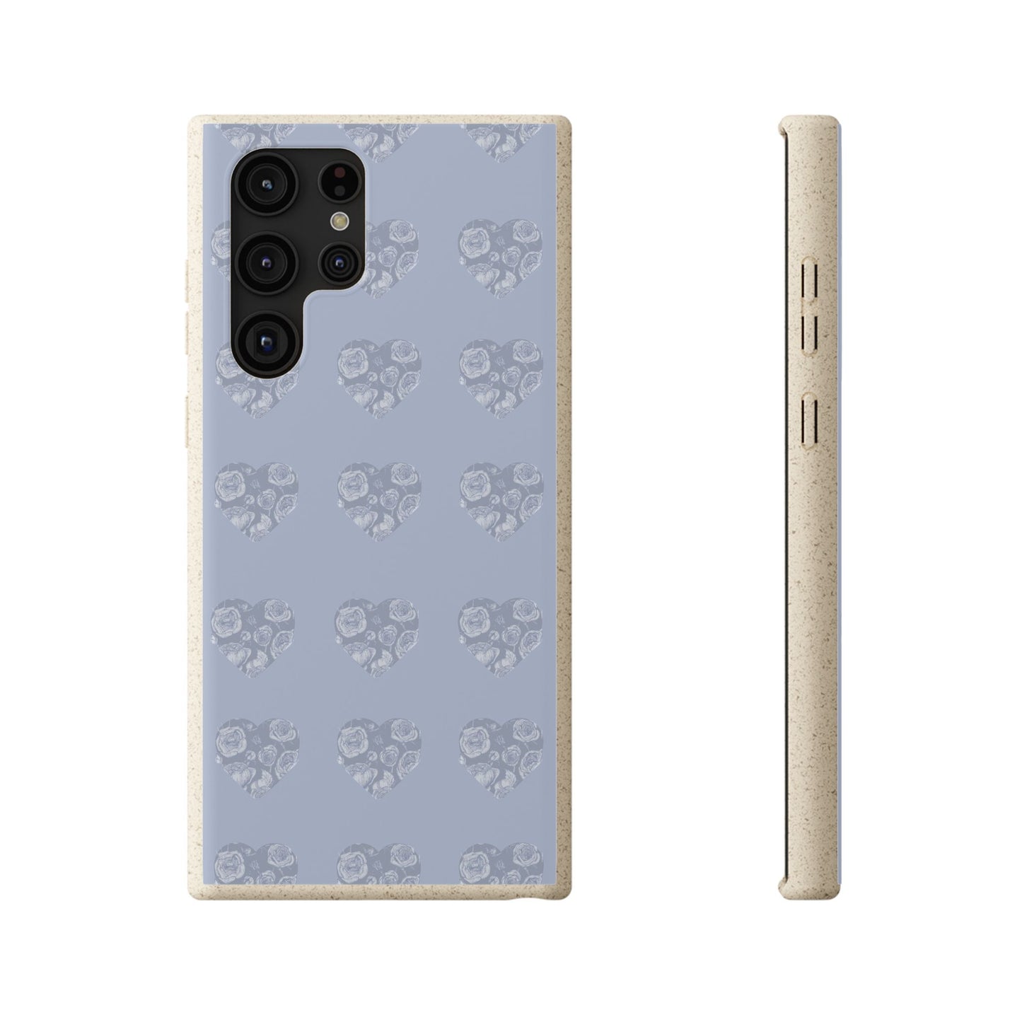 Purple hearts eco biodegradable phone case