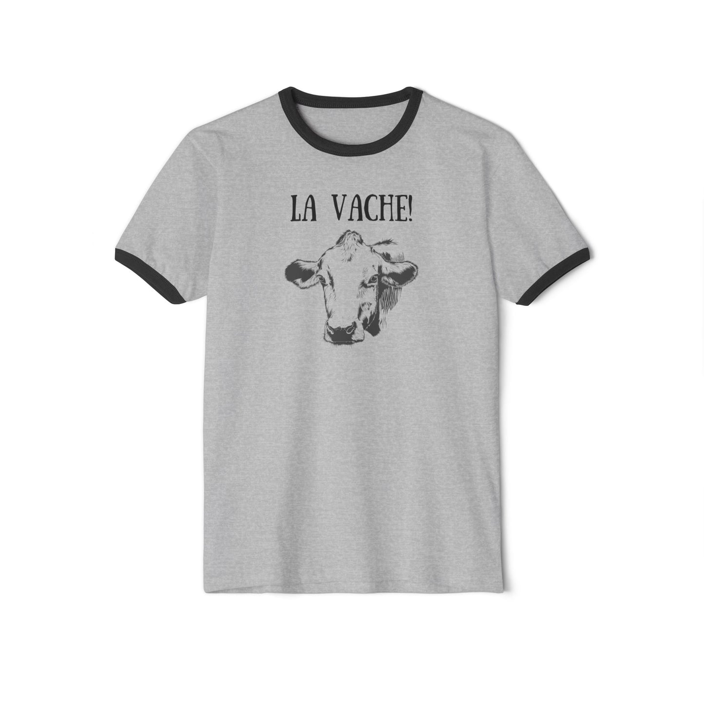 La vache! French tee, Unisex Cotton Ringer T-Shirt, French cow tee, French expressions, French teacher gifts