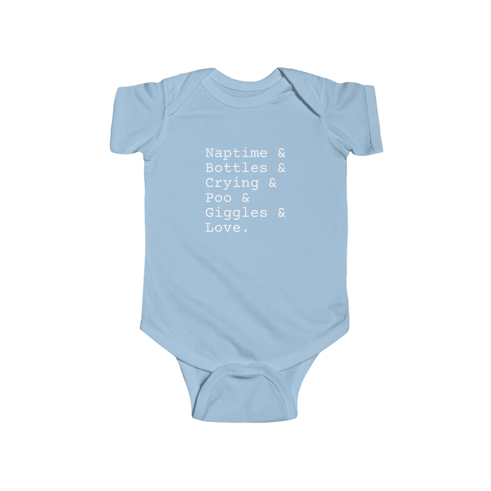 Naptime and Giggles and Bottles Baby short sleeve one piece
