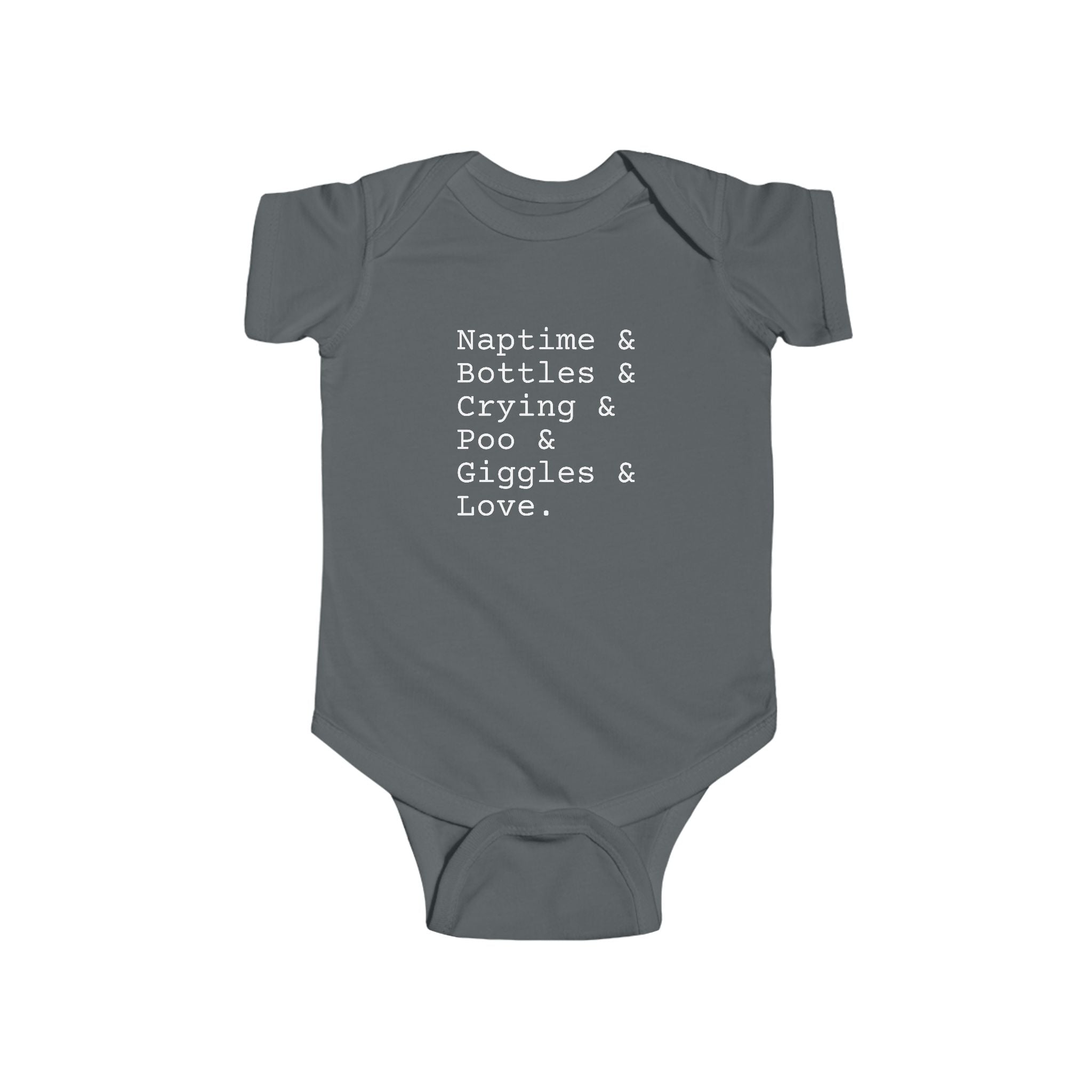 Naptime and Giggles and Bottles Baby short sleeve one piece