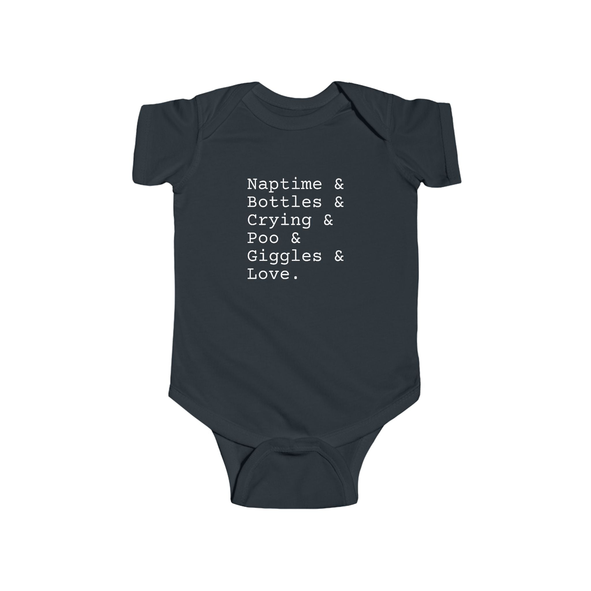 Naptime and Giggles and Bottles Baby short sleeve one piece