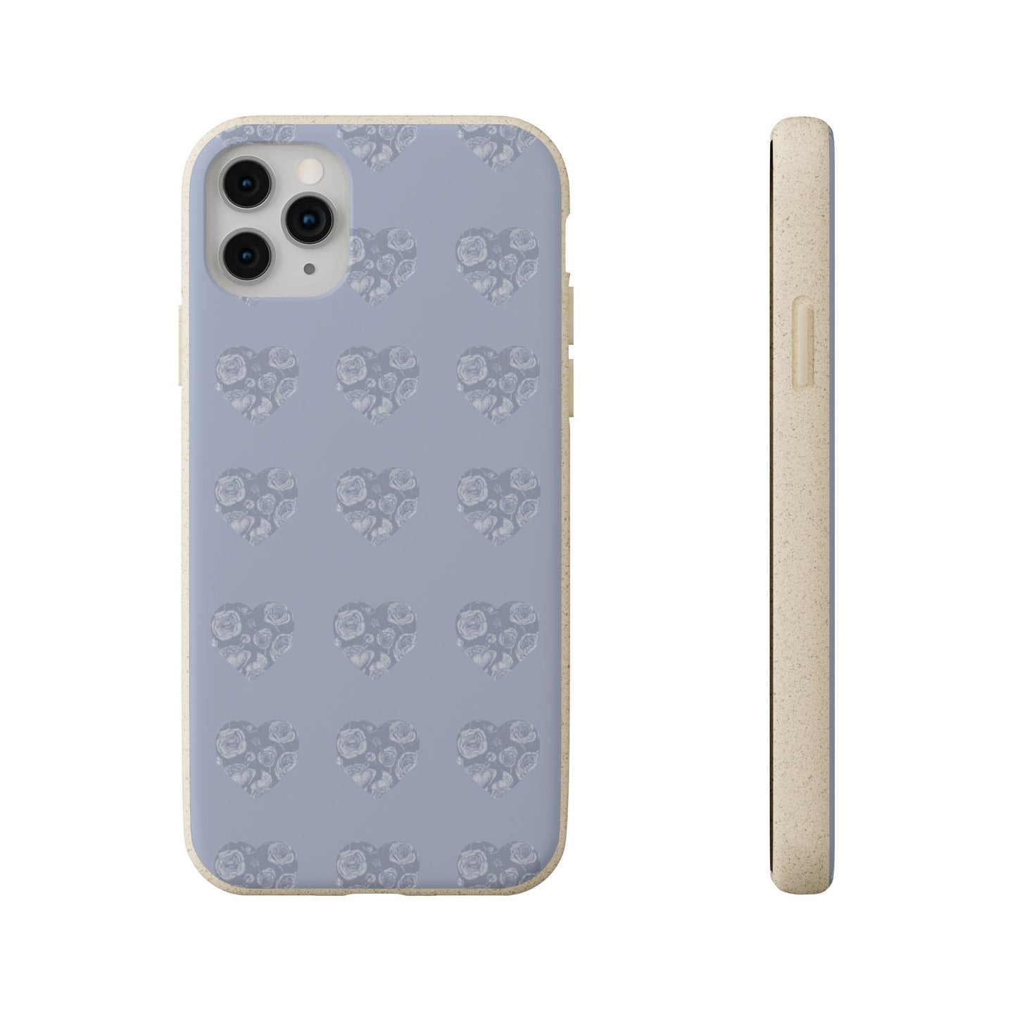 Purple hearts eco biodegradable phone case