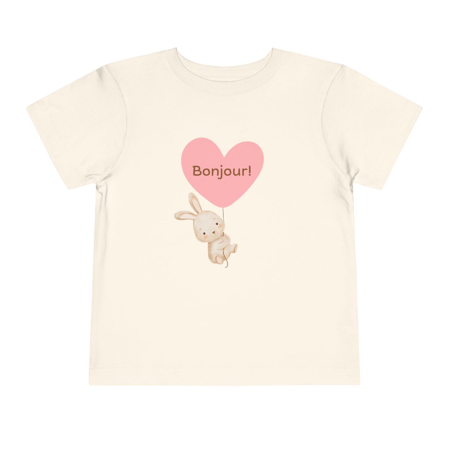 Bonjour Toddler Tee with Bunny & Heart