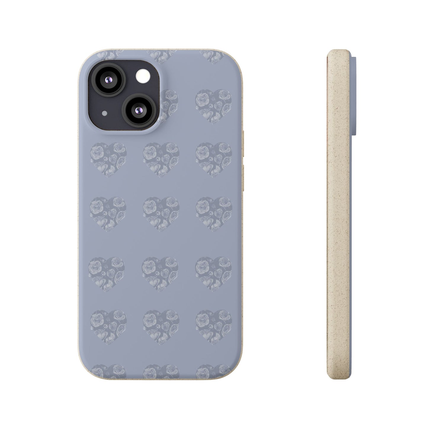 Purple hearts eco biodegradable phone case