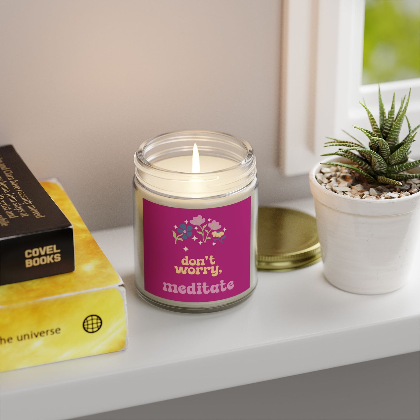 Don't worry, meditate Candle