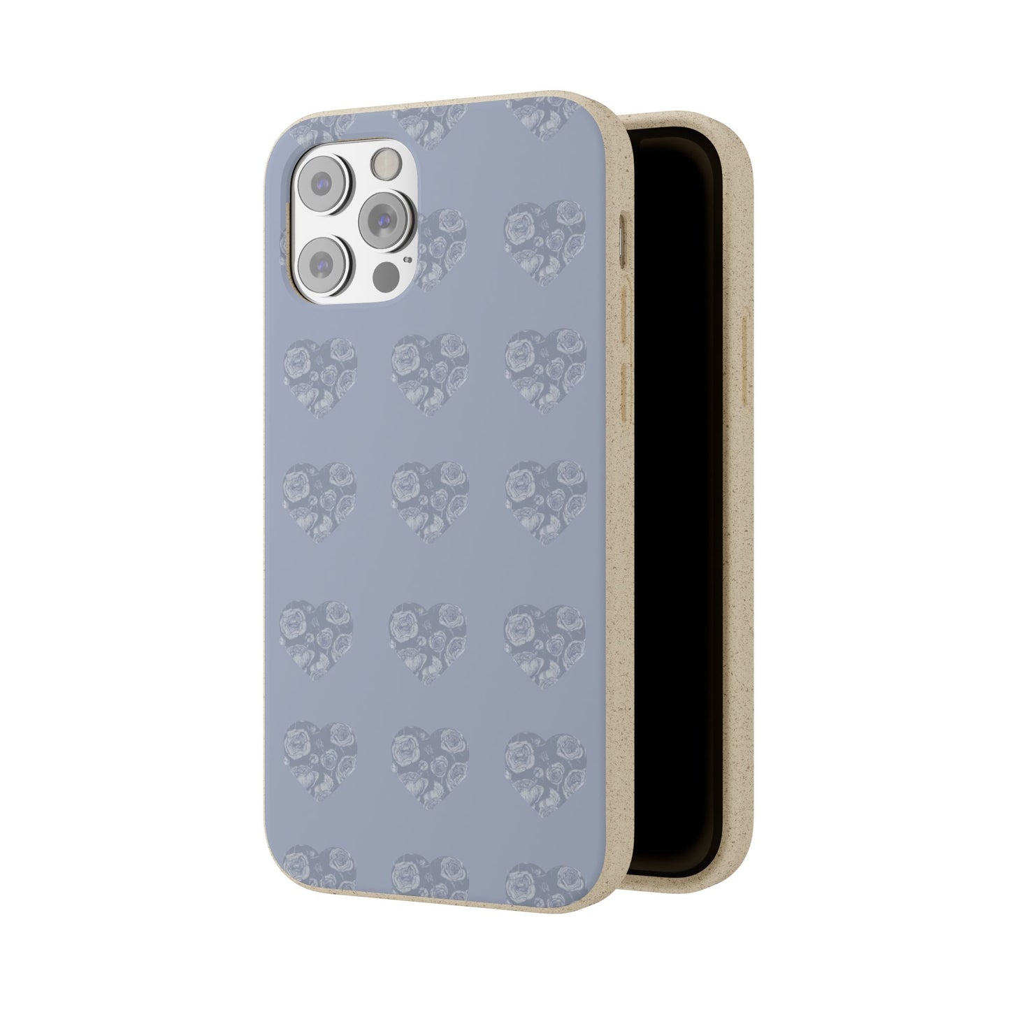 Purple hearts eco biodegradable phone case