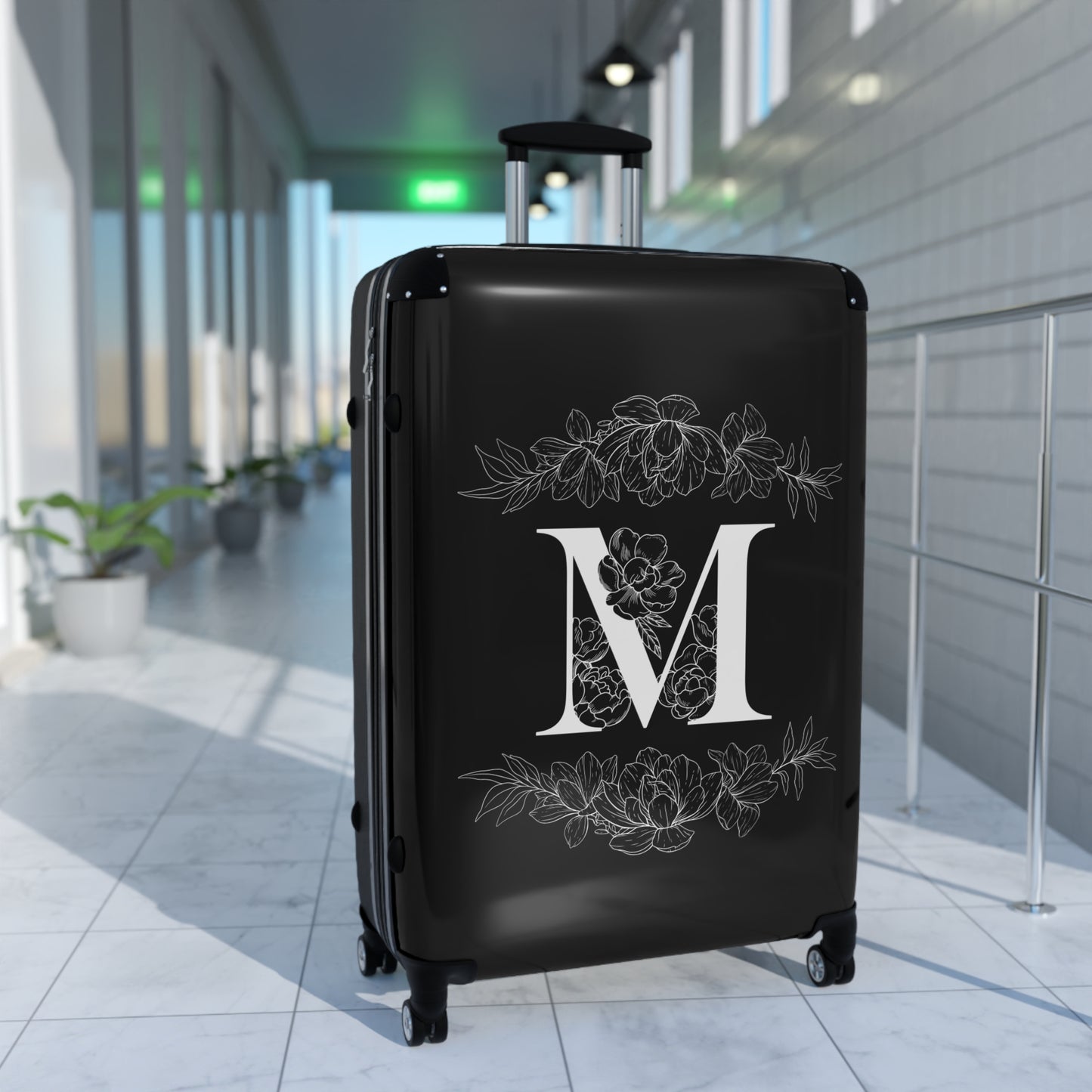 Personalized Floral Monogram Suitcase