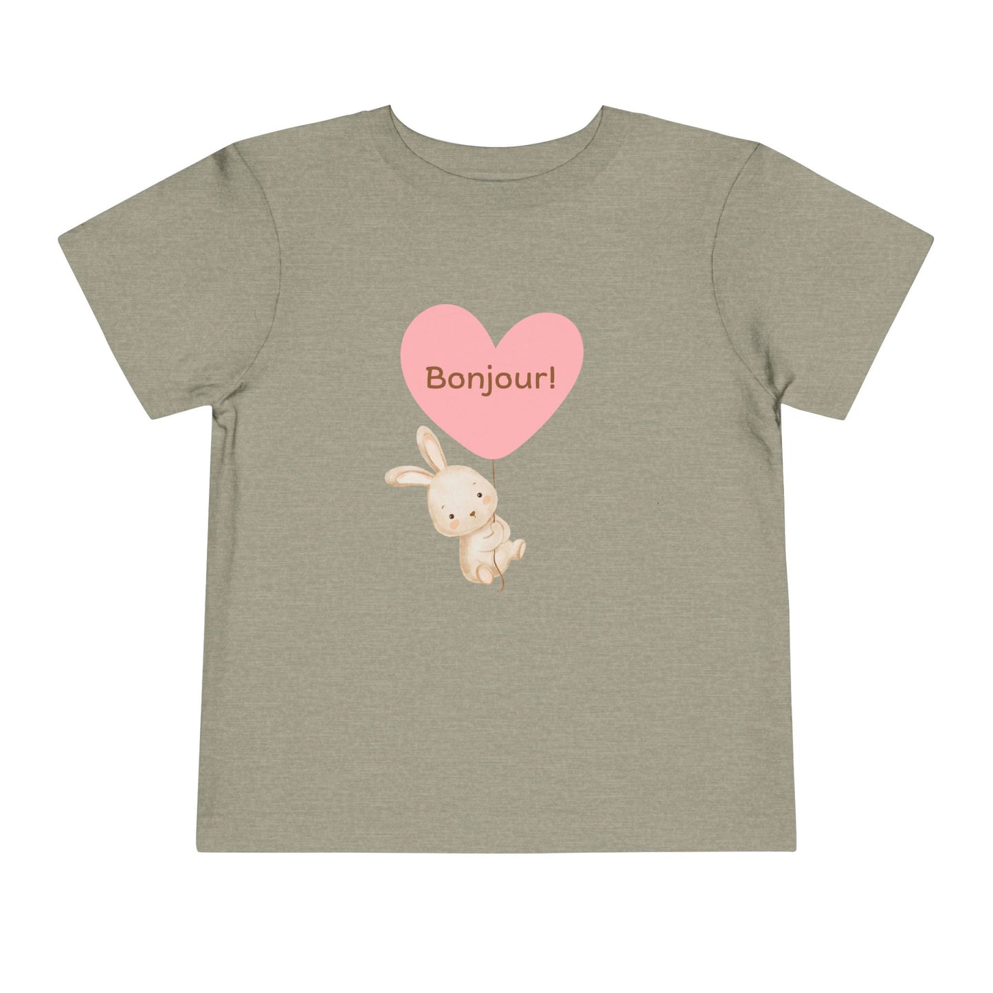 Bonjour Toddler Tee with Bunny & Heart