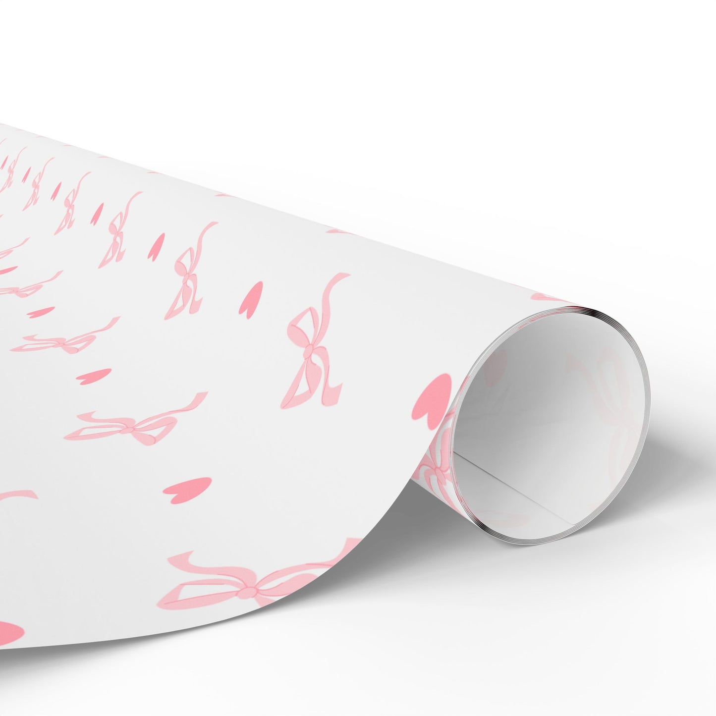 Papier cadeau Coquette, emballage cadeau noeuds et coeurs, papier cadeau rose pour baby shower, féminin, mignon, joli, noeuds et coeur rose pastel