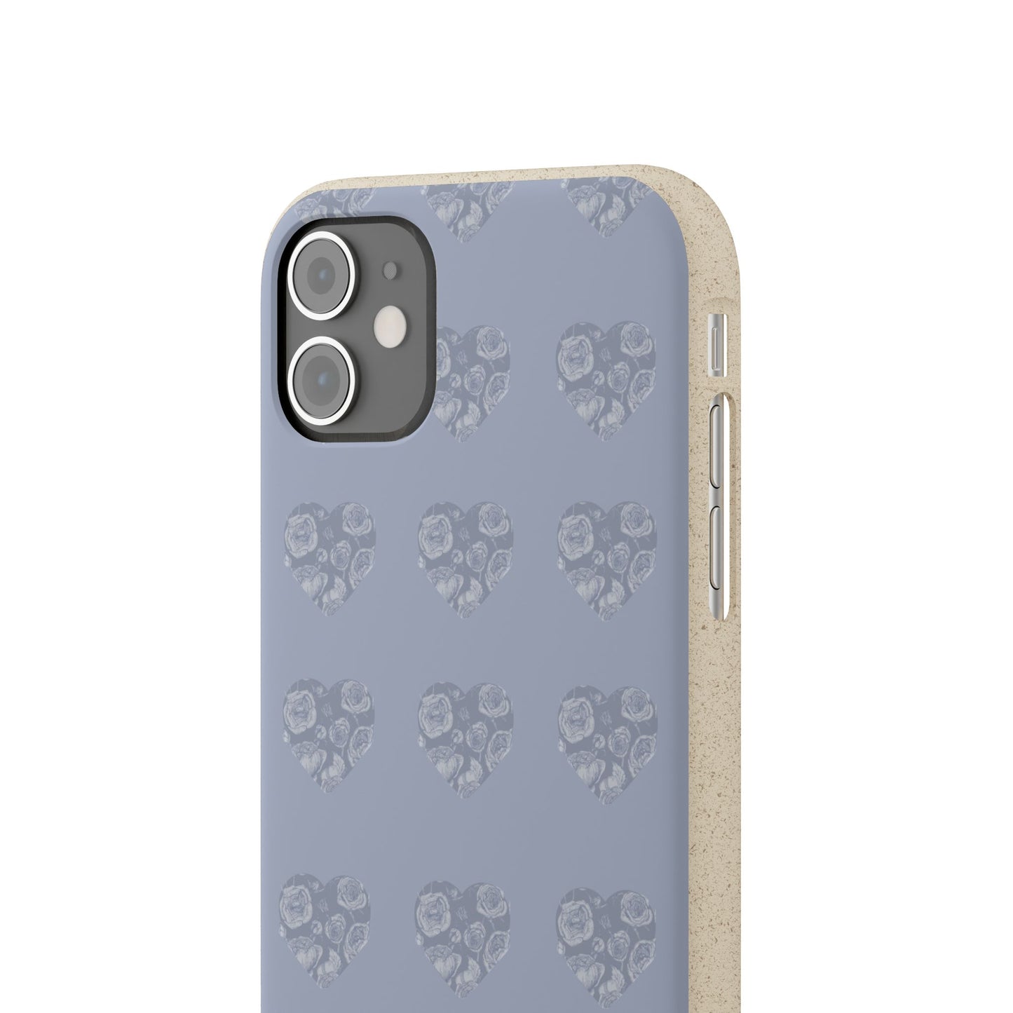 Purple hearts eco biodegradable phone case