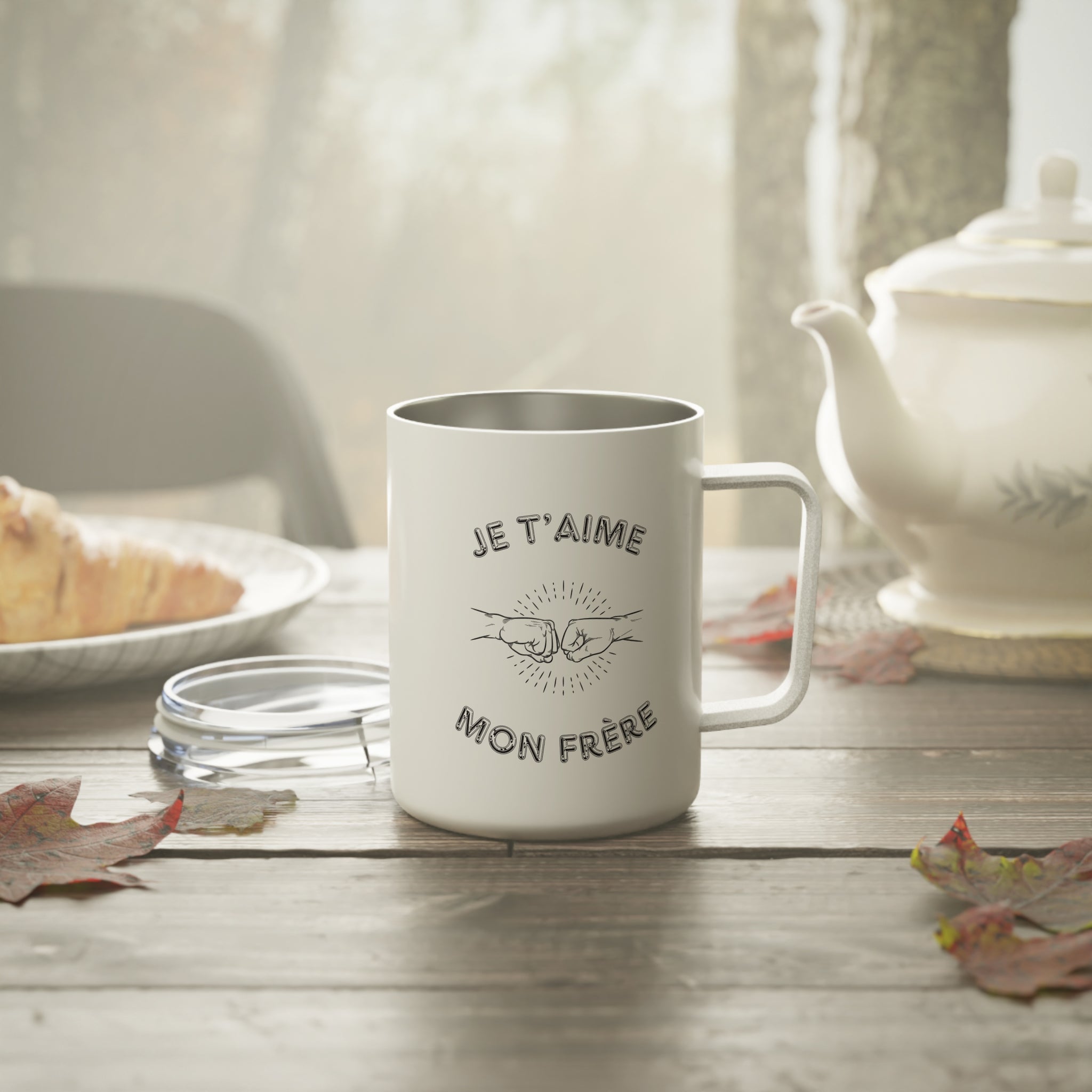 Je t'aime mon frere Insulated Coffee Mug