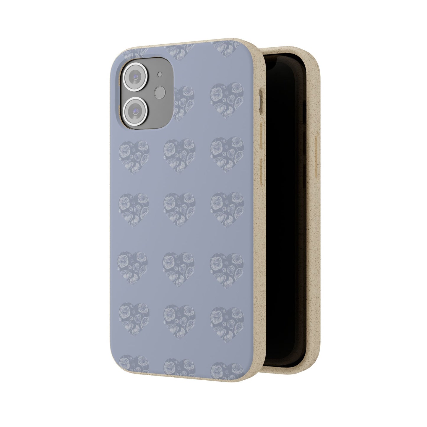 Purple hearts eco biodegradable phone case