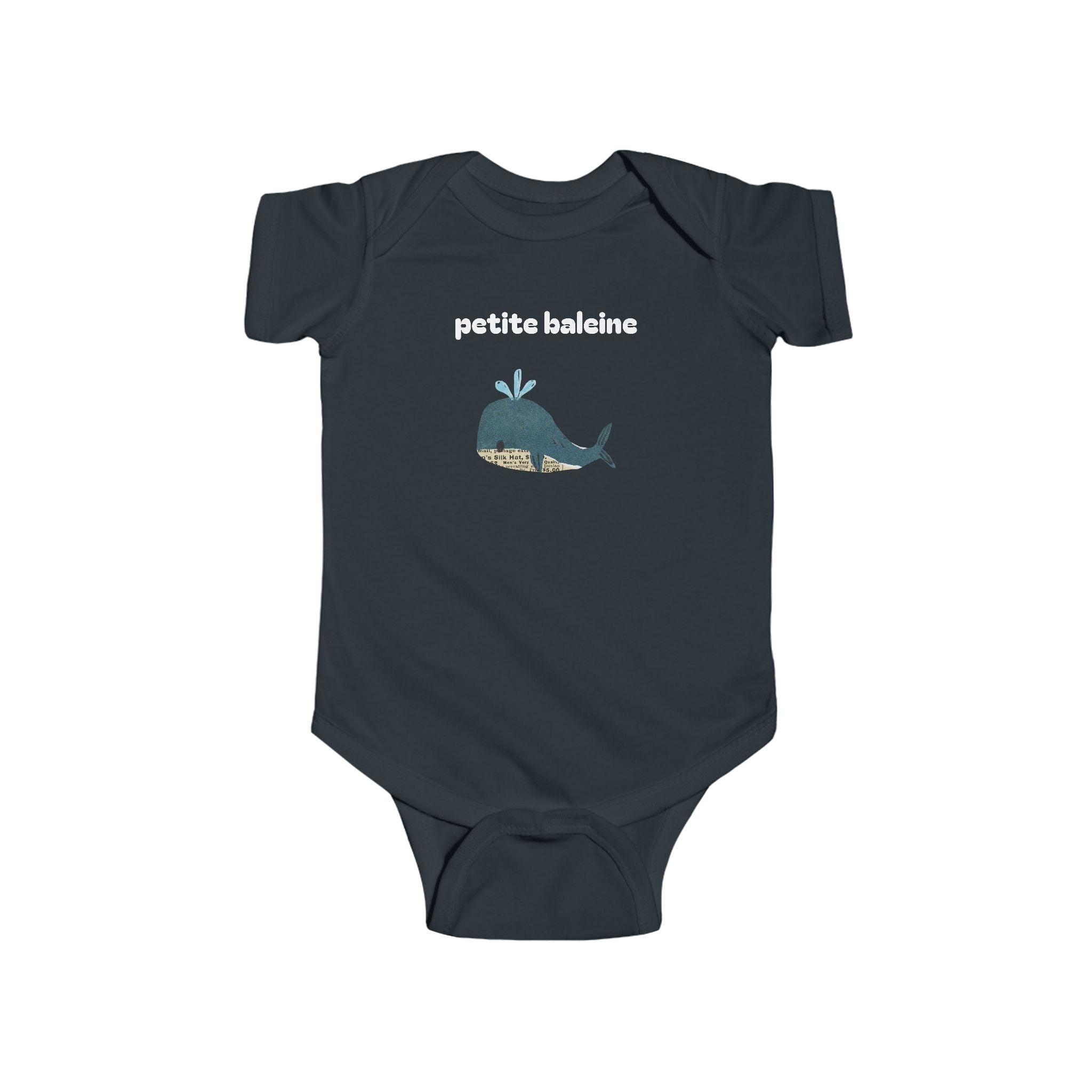 Petite baleine (little whale) Baby bodysuit