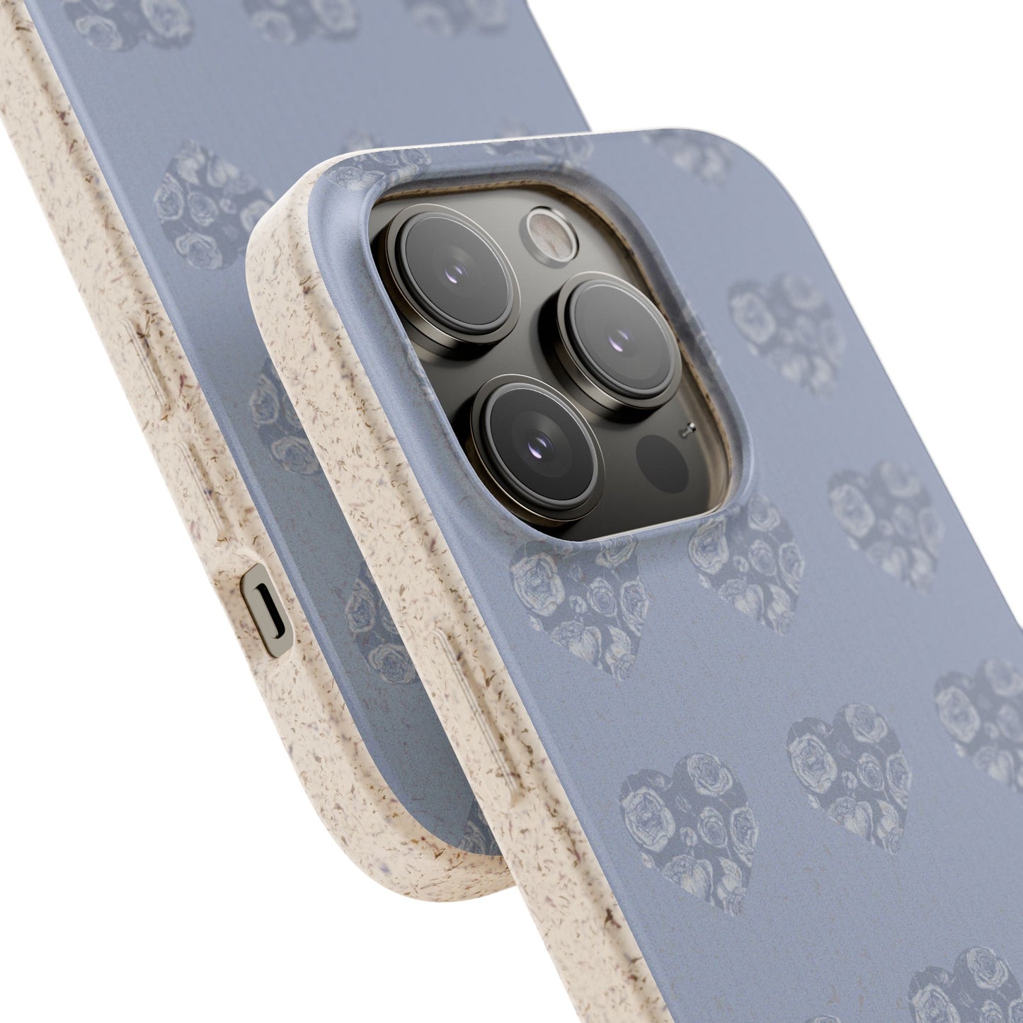 Purple hearts eco biodegradable phone case