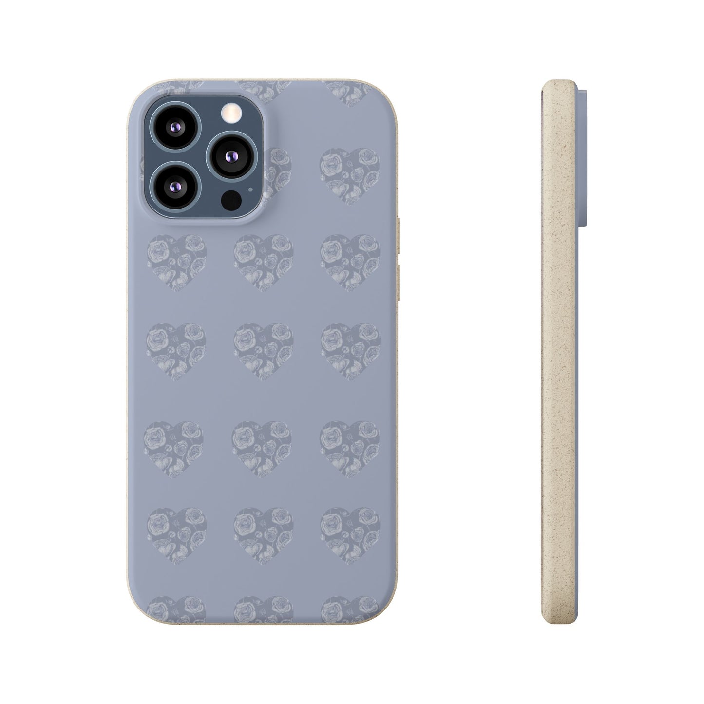 Purple hearts eco biodegradable phone case