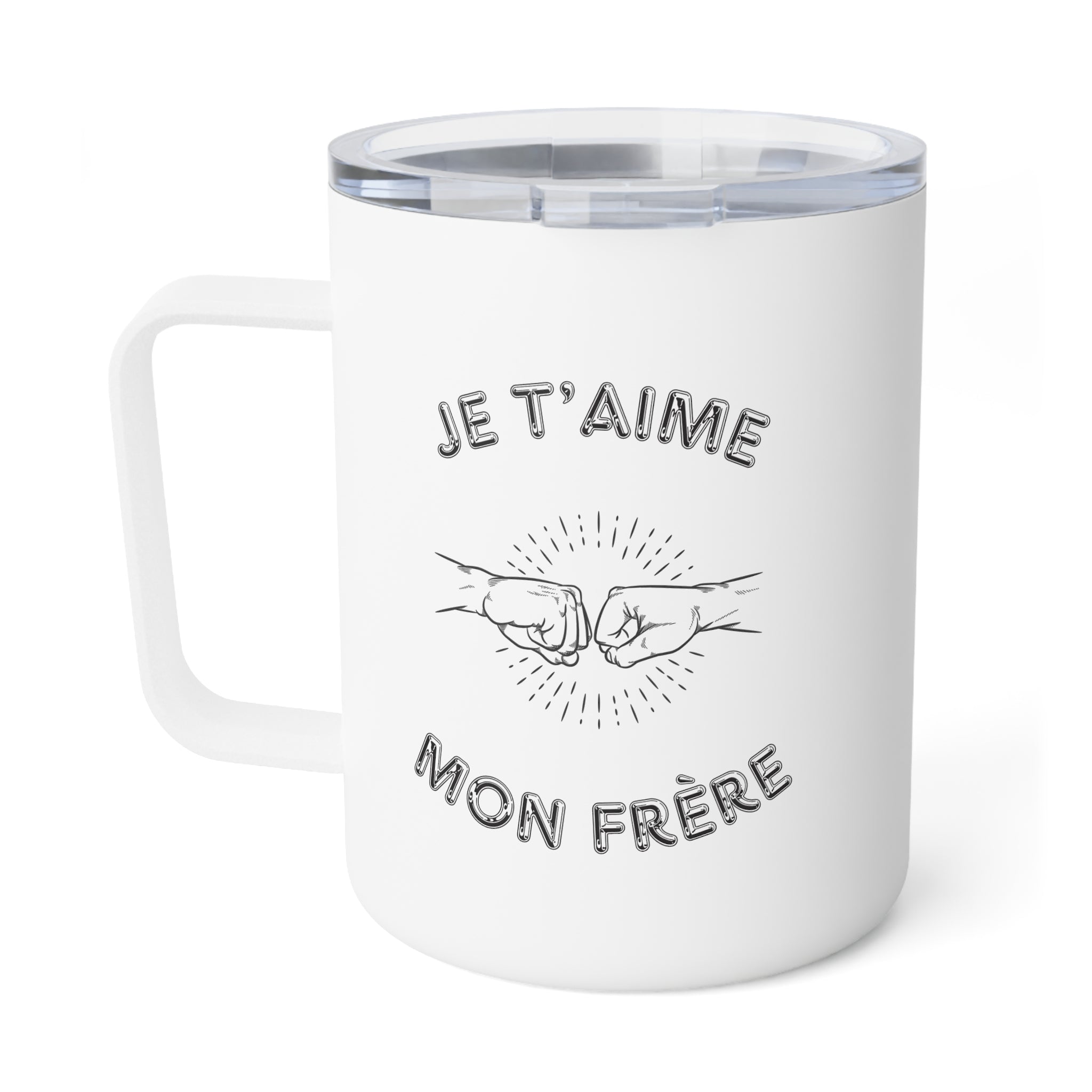 Je t'aime mon frere Insulated Coffee Mug