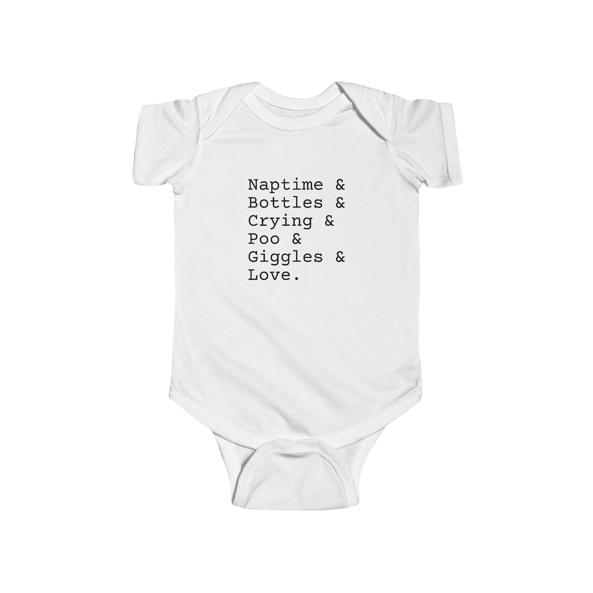 Naptime and Giggles and Bottles Baby short sleeve one piece