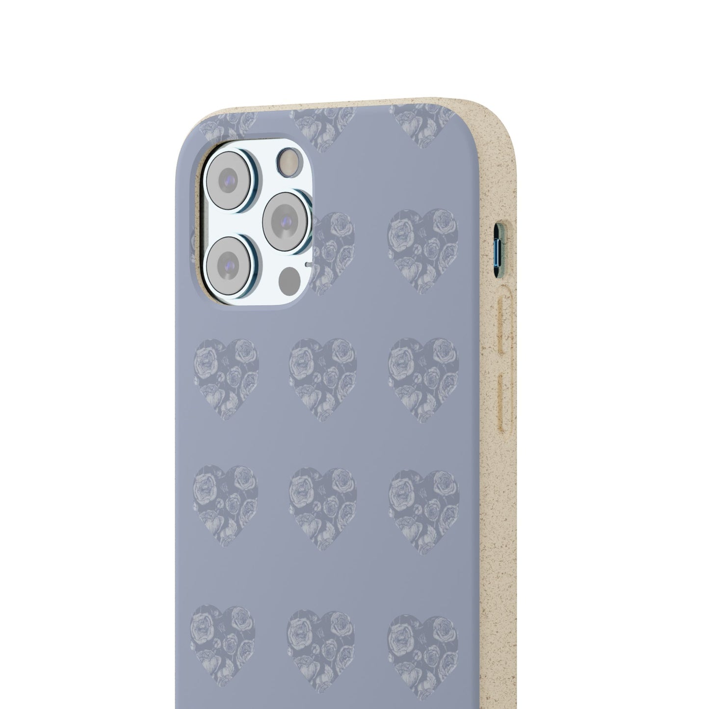 Purple hearts eco biodegradable phone case