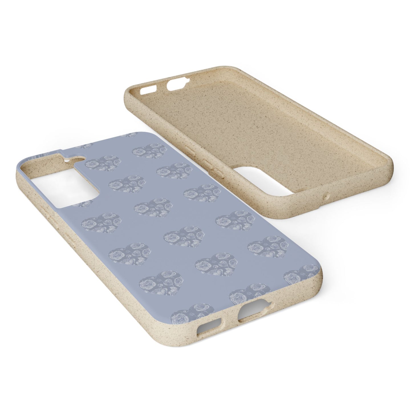 Purple hearts eco biodegradable phone case