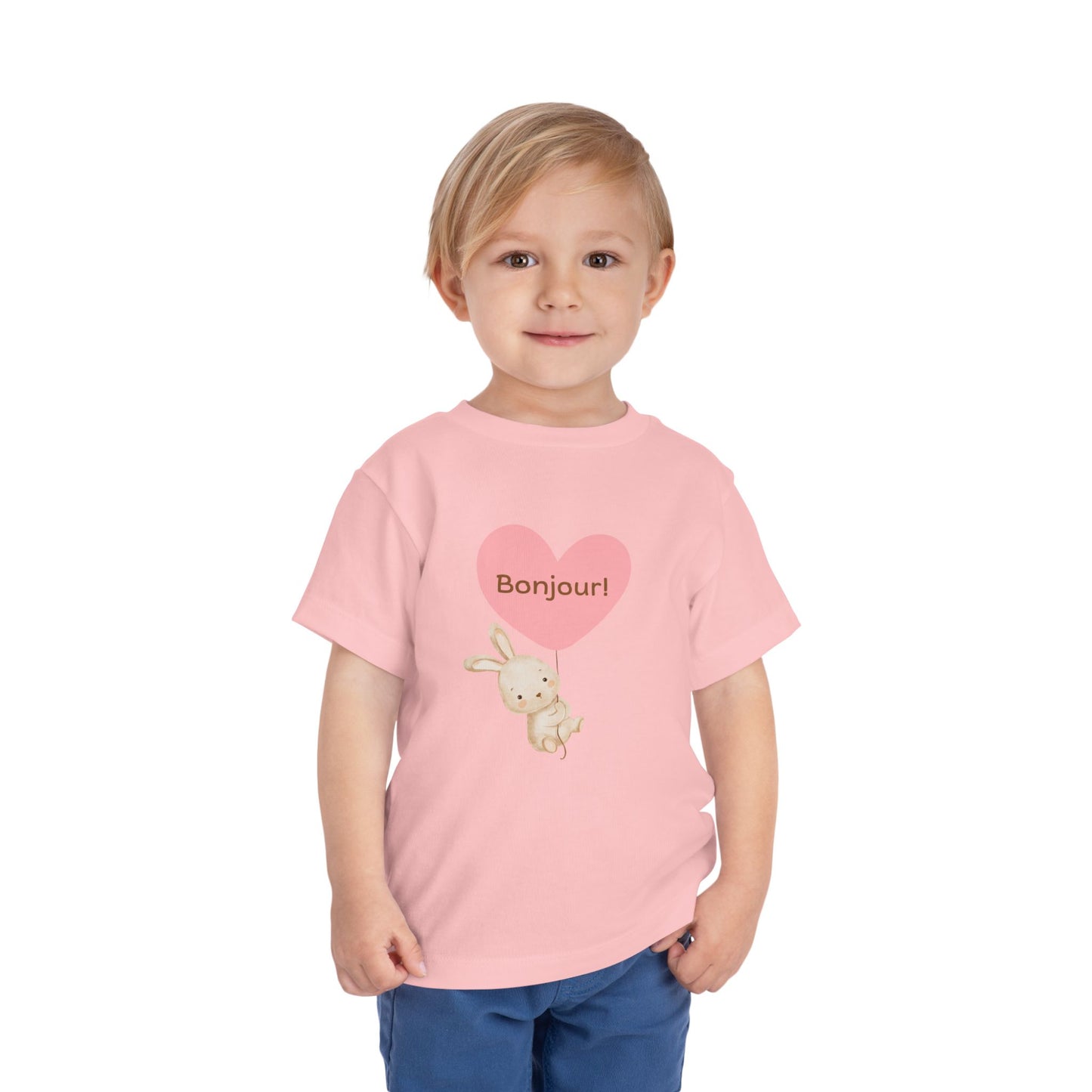 Bonjour Toddler Tee with Bunny & Heart