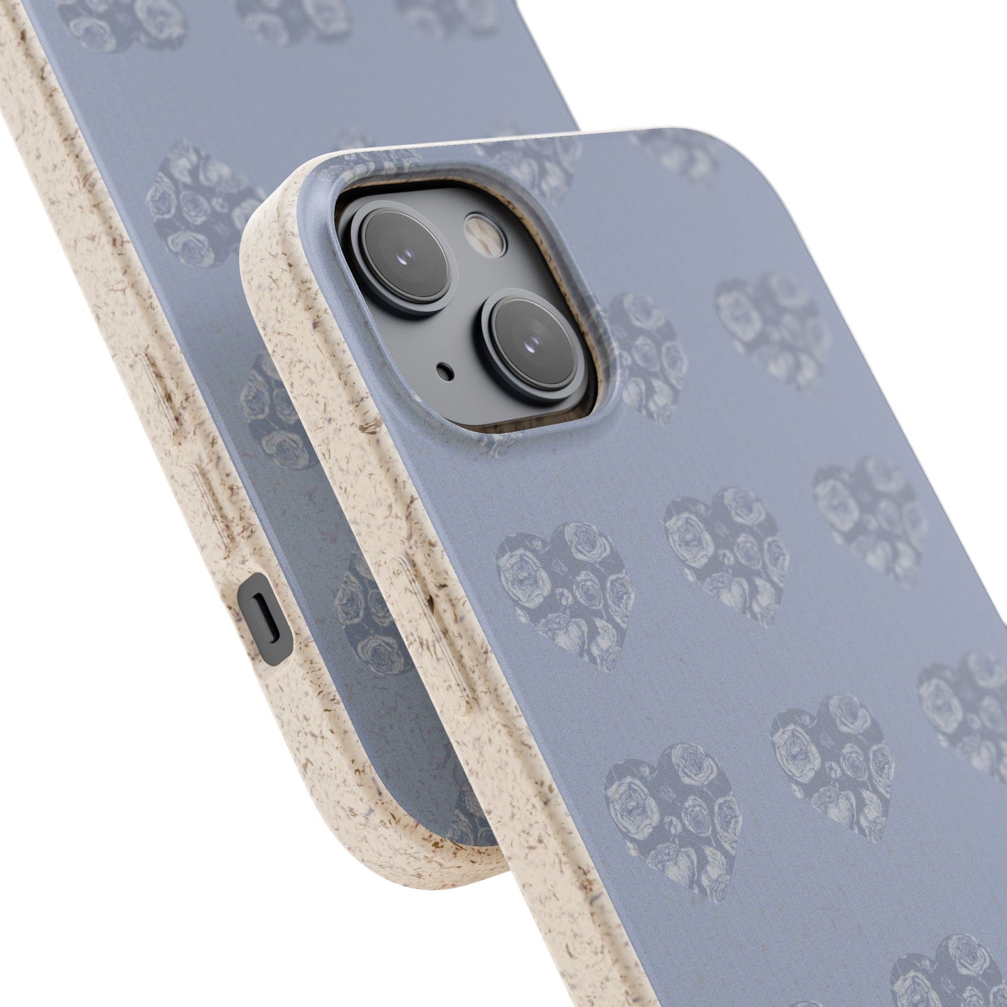 Purple hearts eco biodegradable phone case