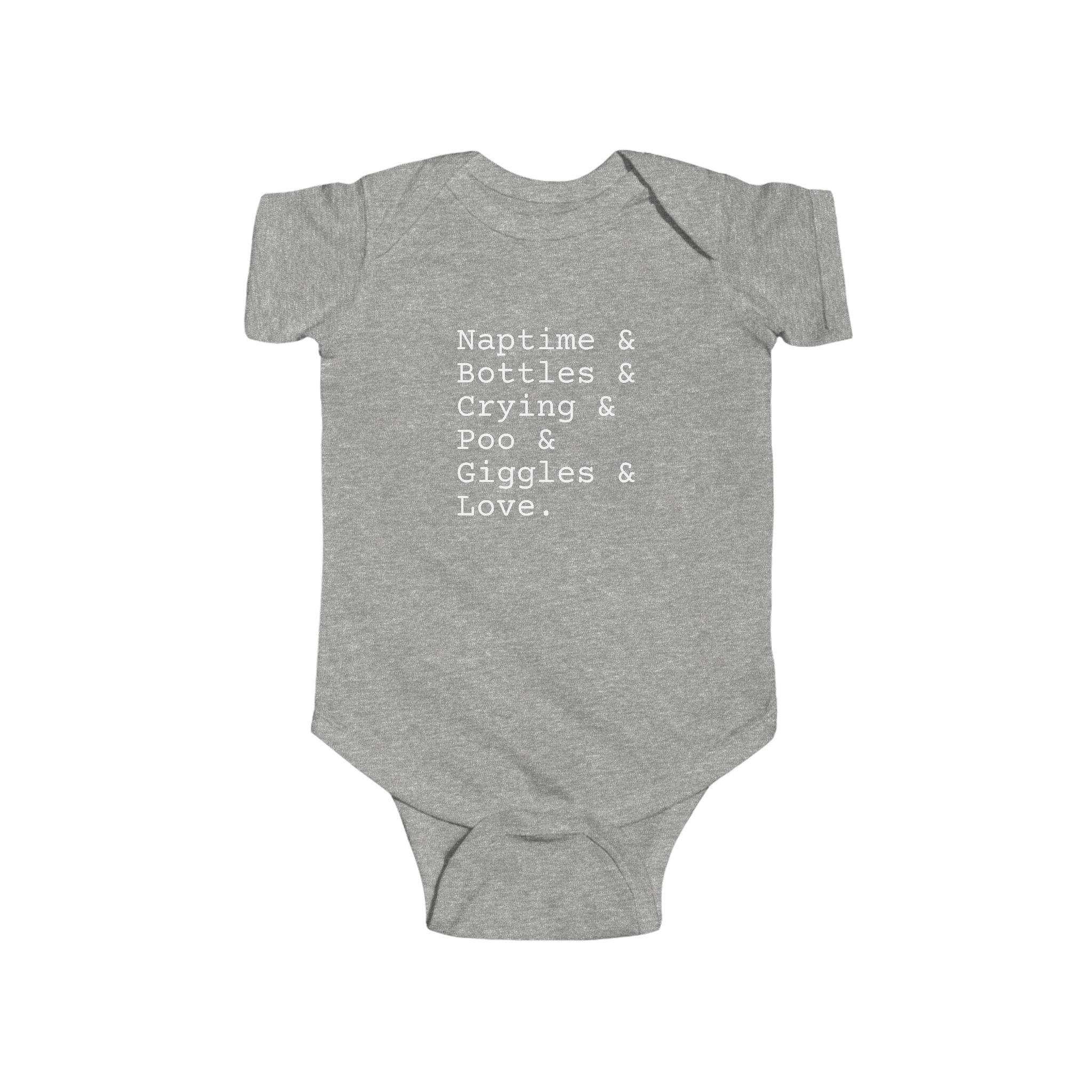 Naptime and Giggles and Bottles Baby short sleeve one piece