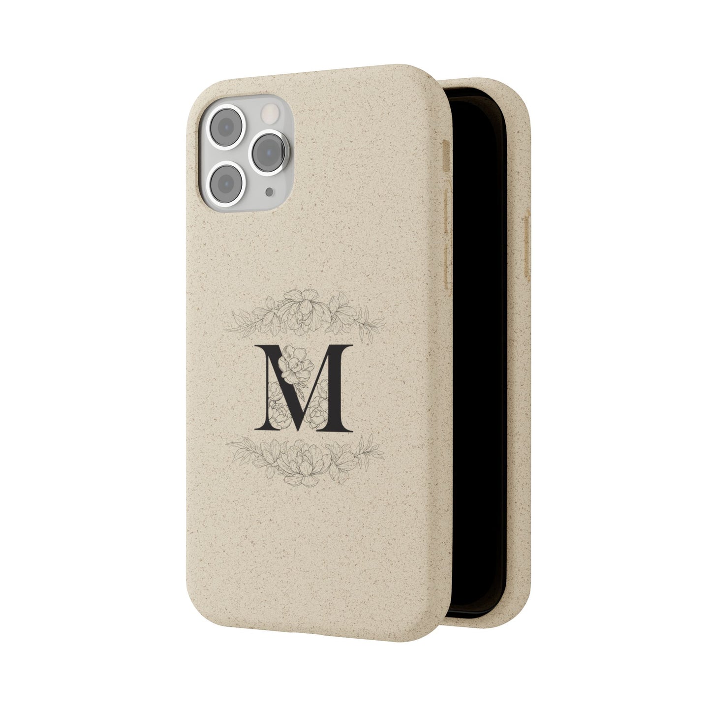 Eco-friendly initial and floral border monogrammed Phone case