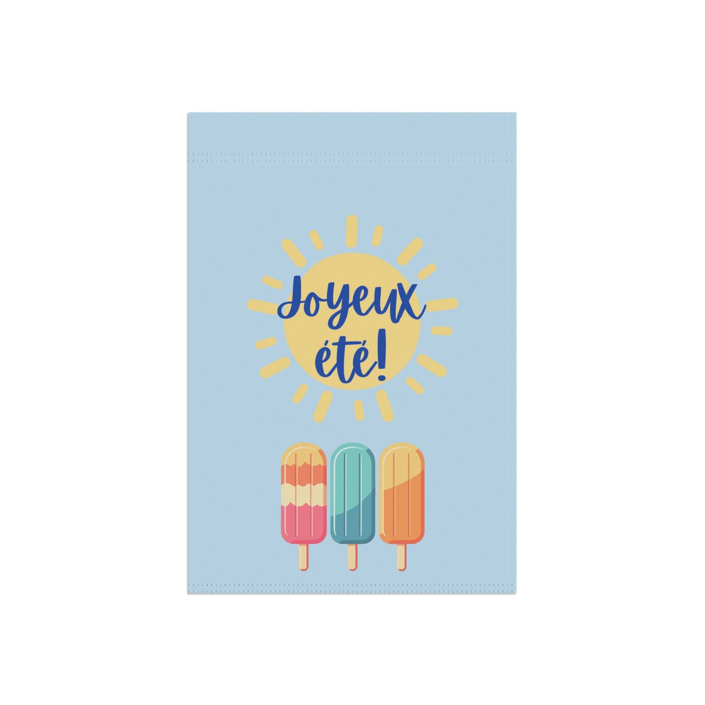 Joyeux été Summer Garden Banner, French Outdoor Decor for Gardens and Porches, Seasonal Home Decor, Patio Banner, drapeau de jardin français