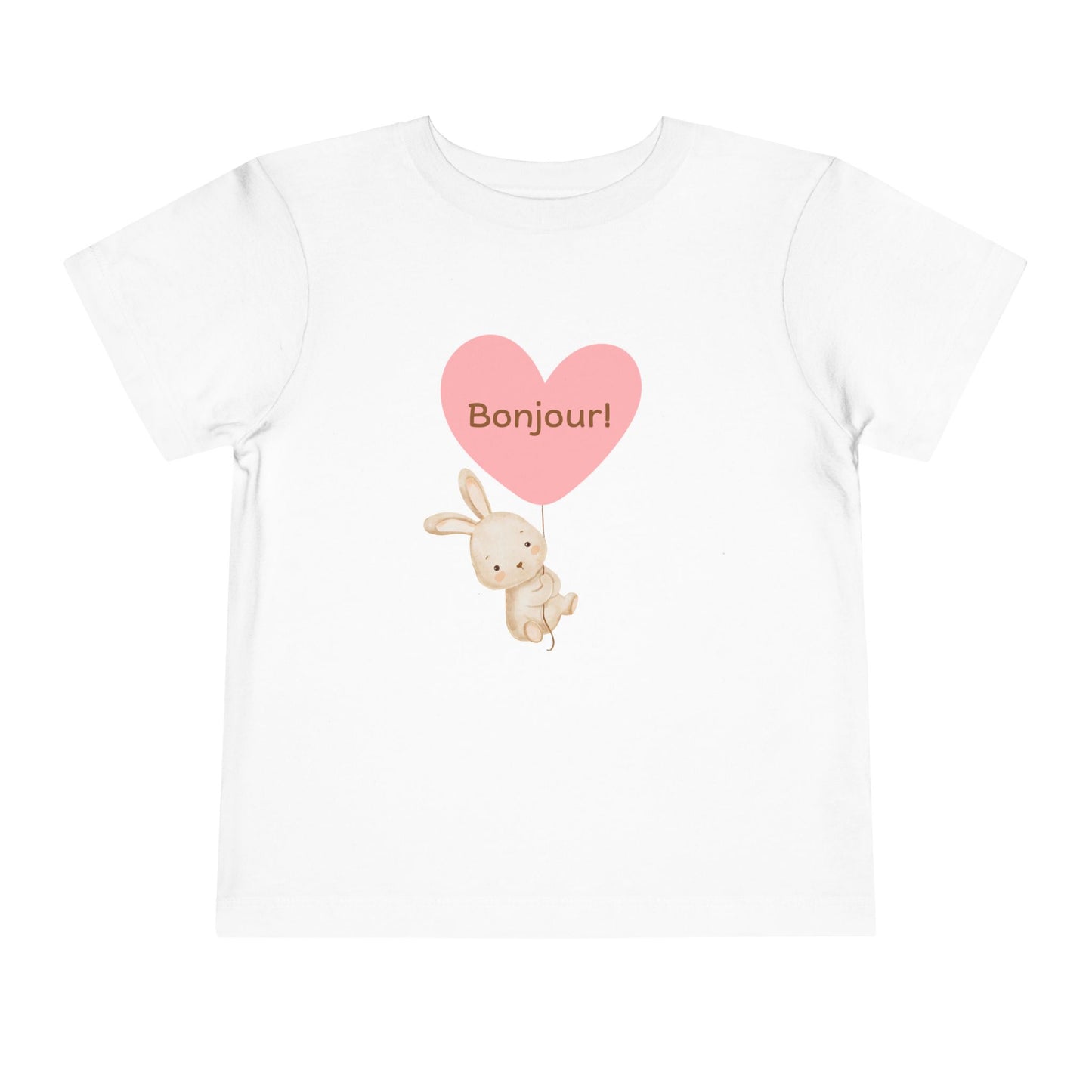Bonjour Toddler Tee with Bunny & Heart
