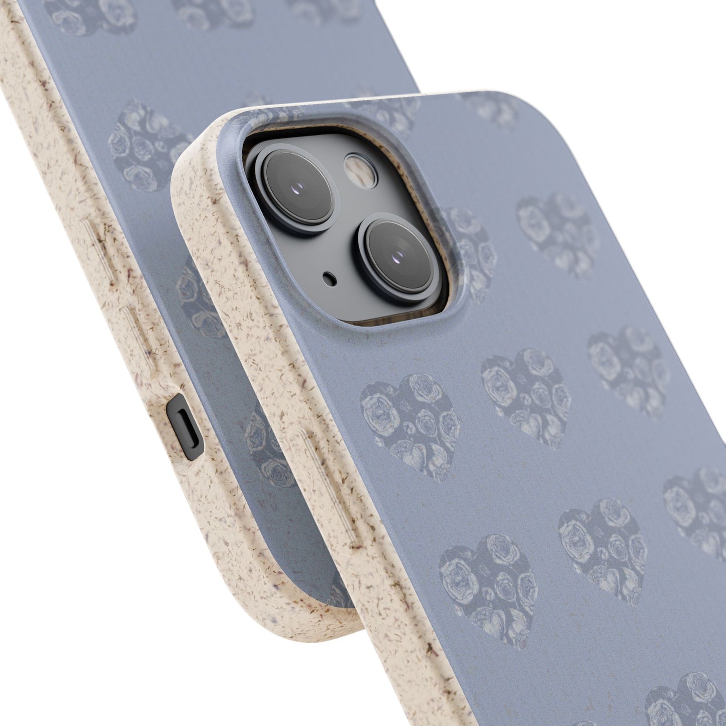 Purple hearts eco biodegradable phone case