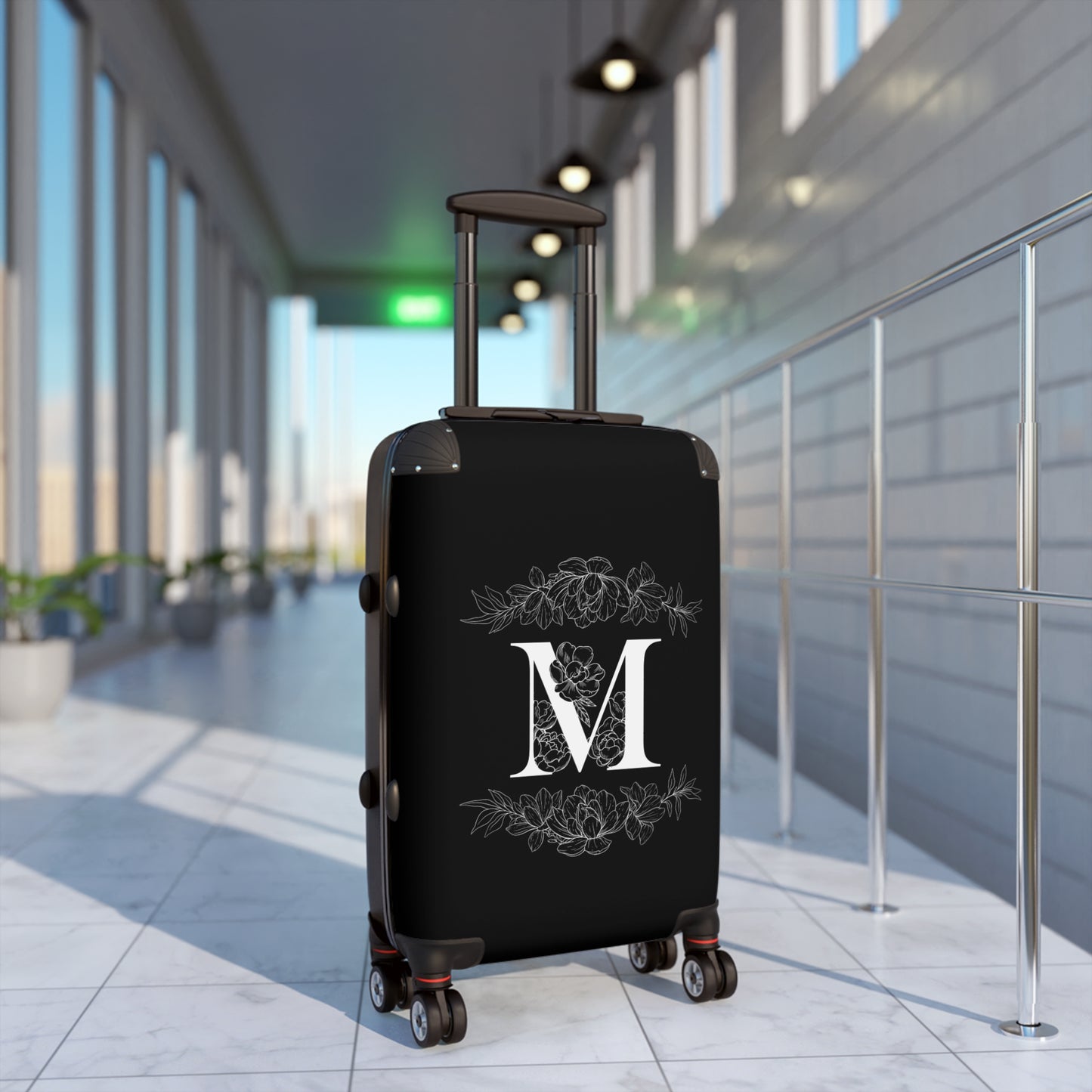 Personalized Floral Monogram Suitcase